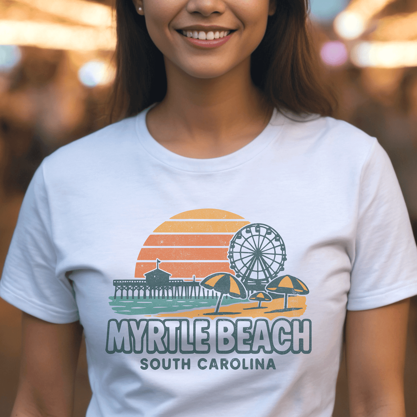Myrtle Beach, South Carolina - 80's Vintage T-Shirt White / S