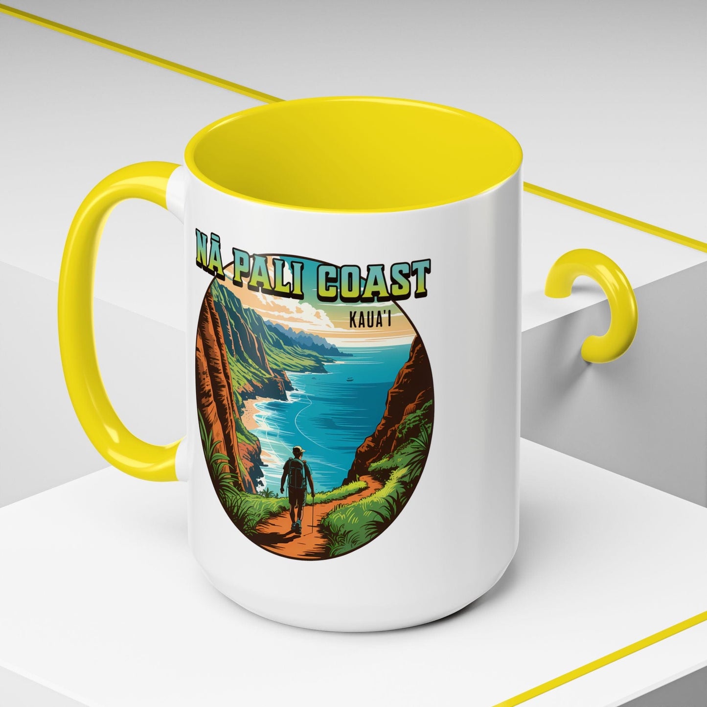 Napali Coast, Kauai, Hawaii 15oz Mug Yellow / 15oz