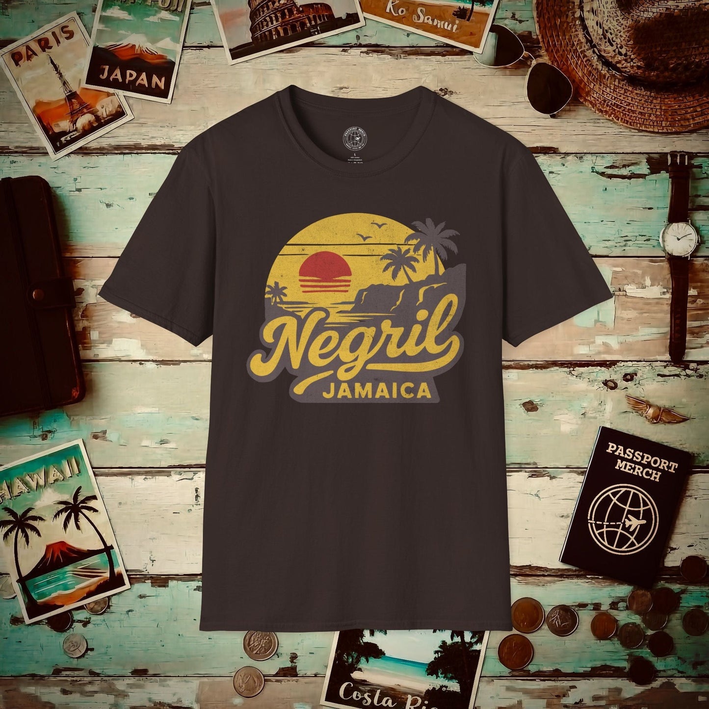 Negril, Jamaica - 80's Vintage T-Shirt Dark Chocolate / S