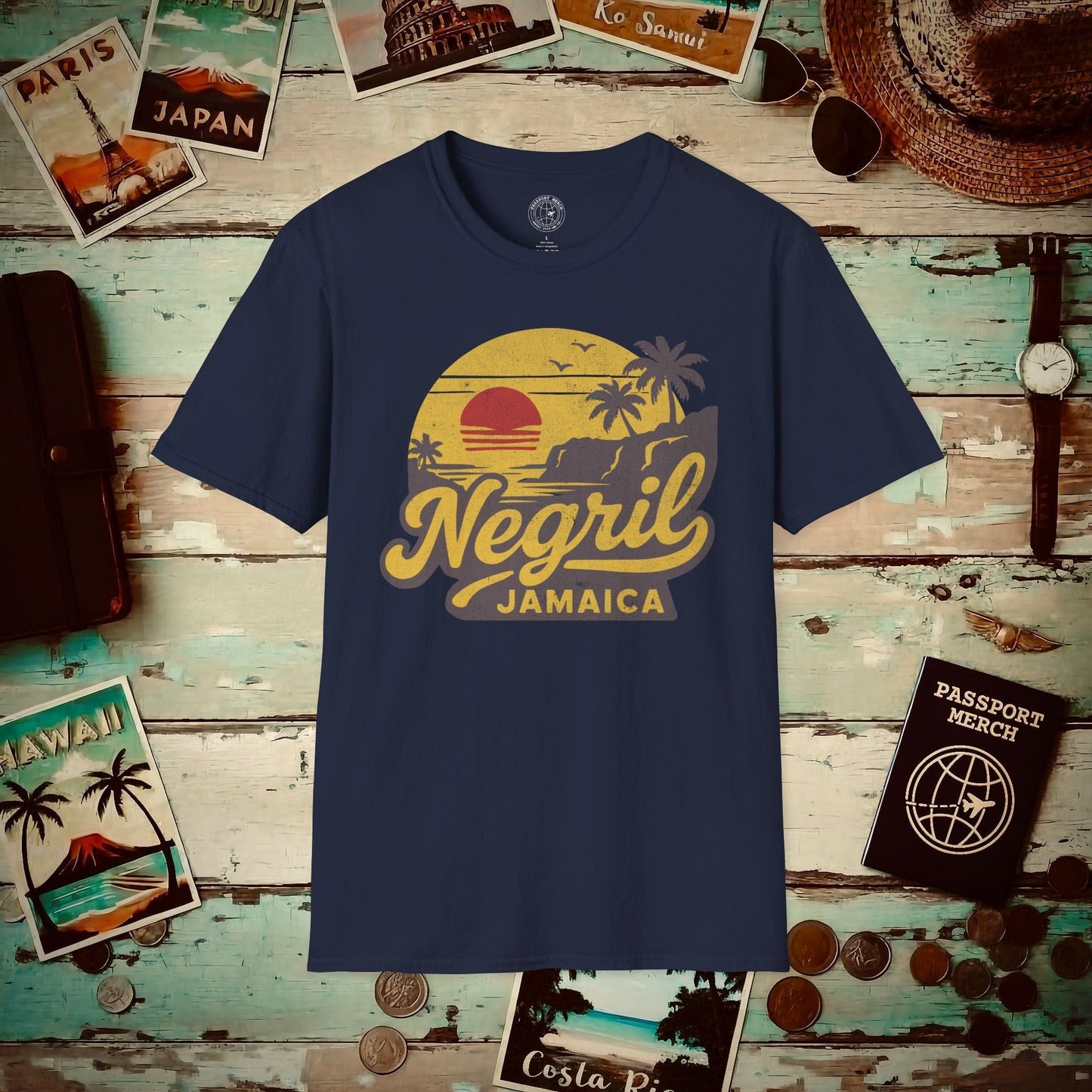 Negril, Jamaica - 80's Vintage T-Shirt Navy / S