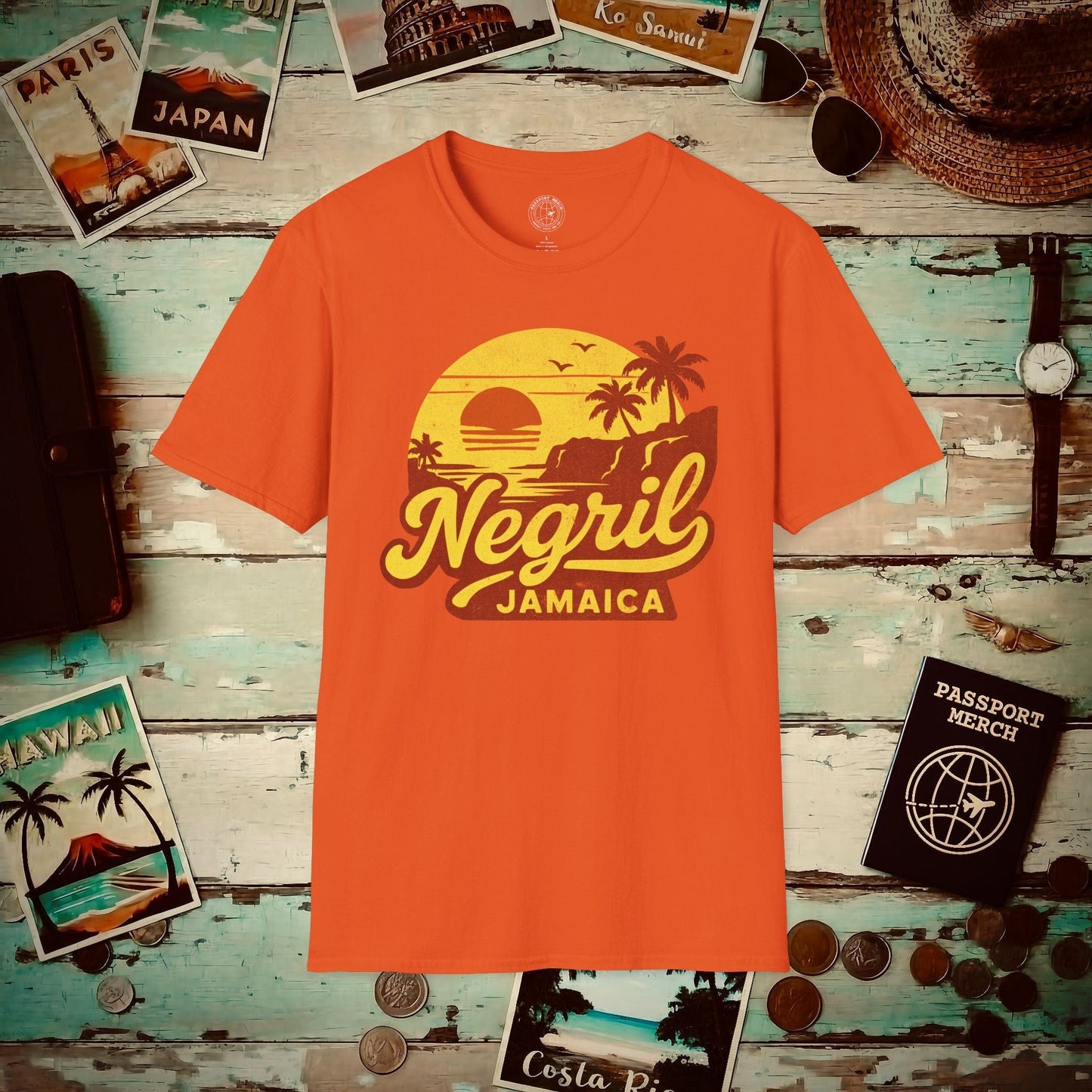 Negril, Jamaica - 80's Vintage T-Shirt Orange / S