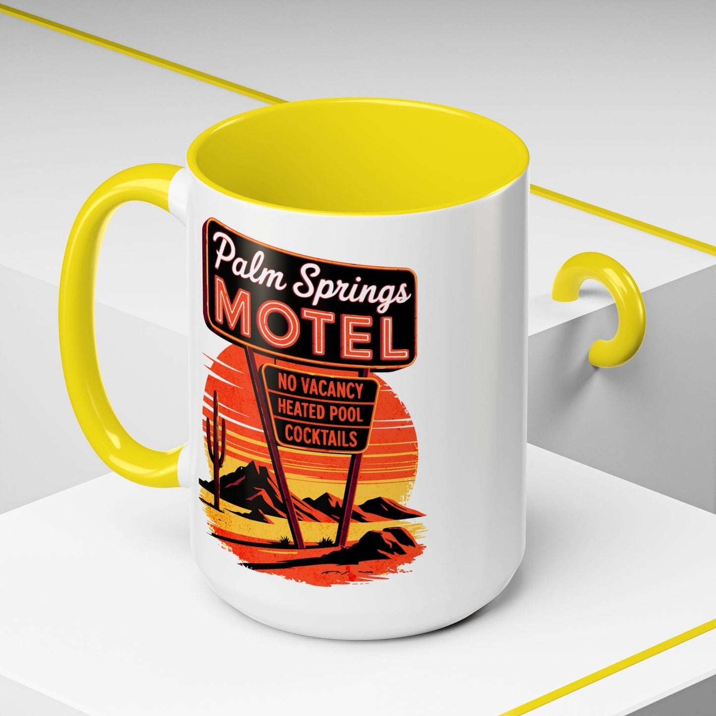 No Vacancy, Palm Springs, California 15oz Mug Yellow / 15oz