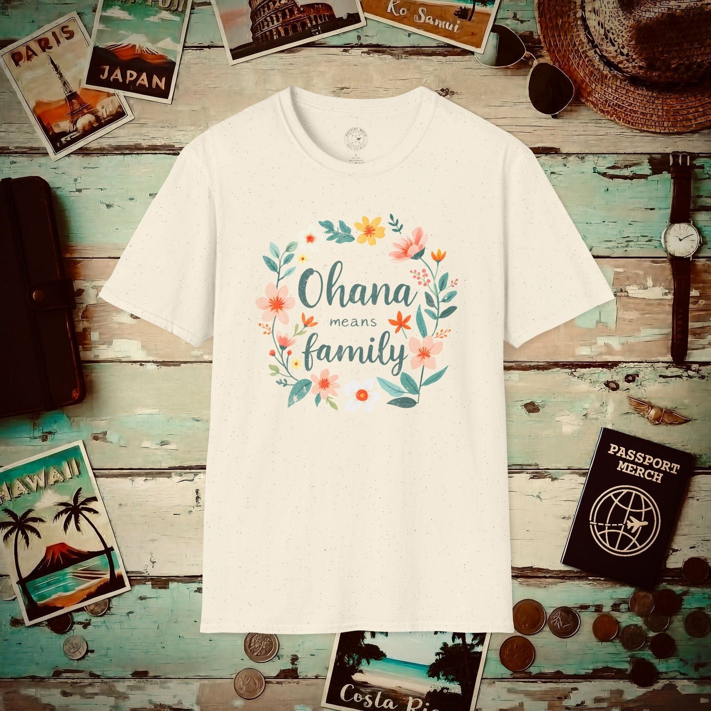 Ohana Means Family, Hawaii T-Shirt Natural / S
