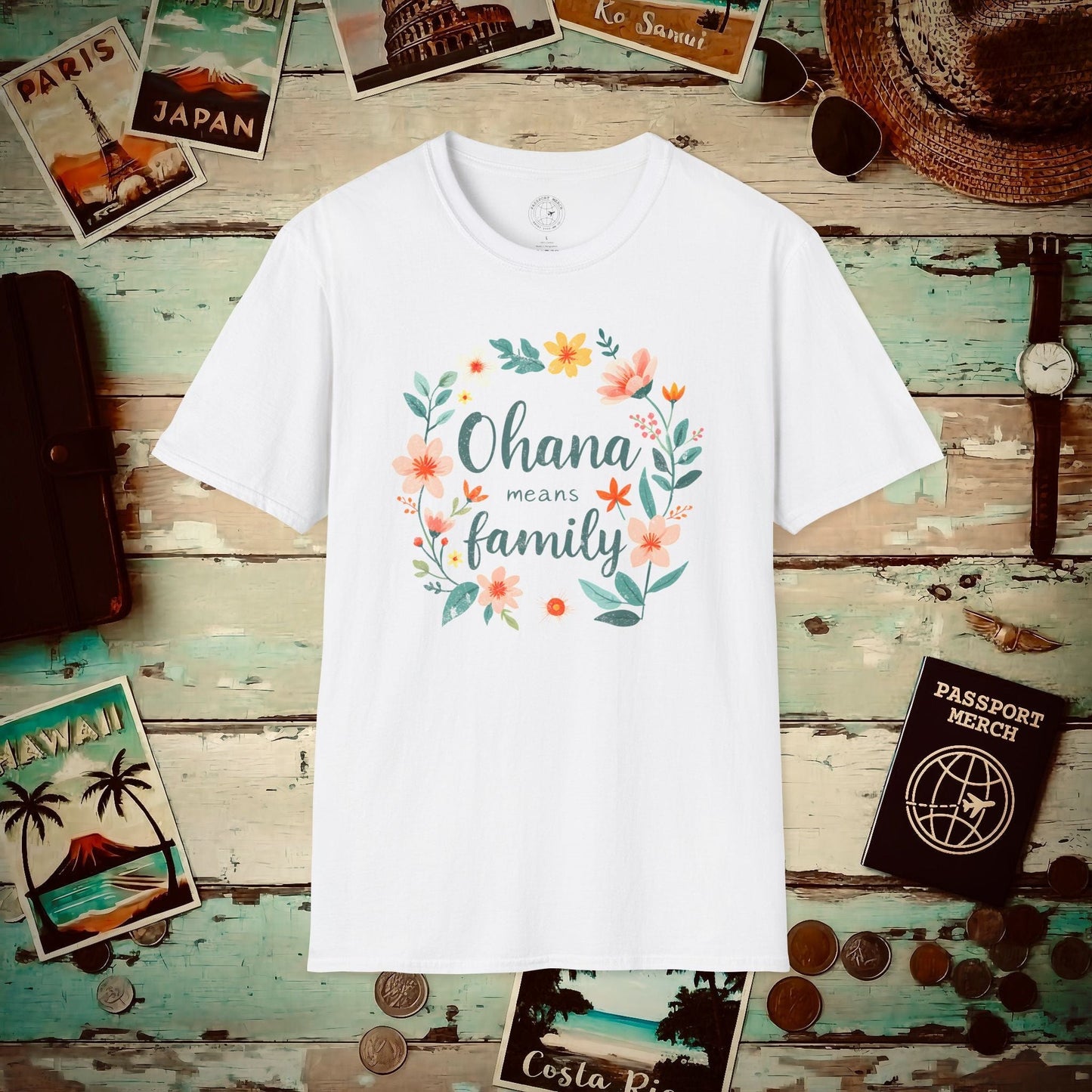 Ohana Means Family, Hawaii T-Shirt White / S