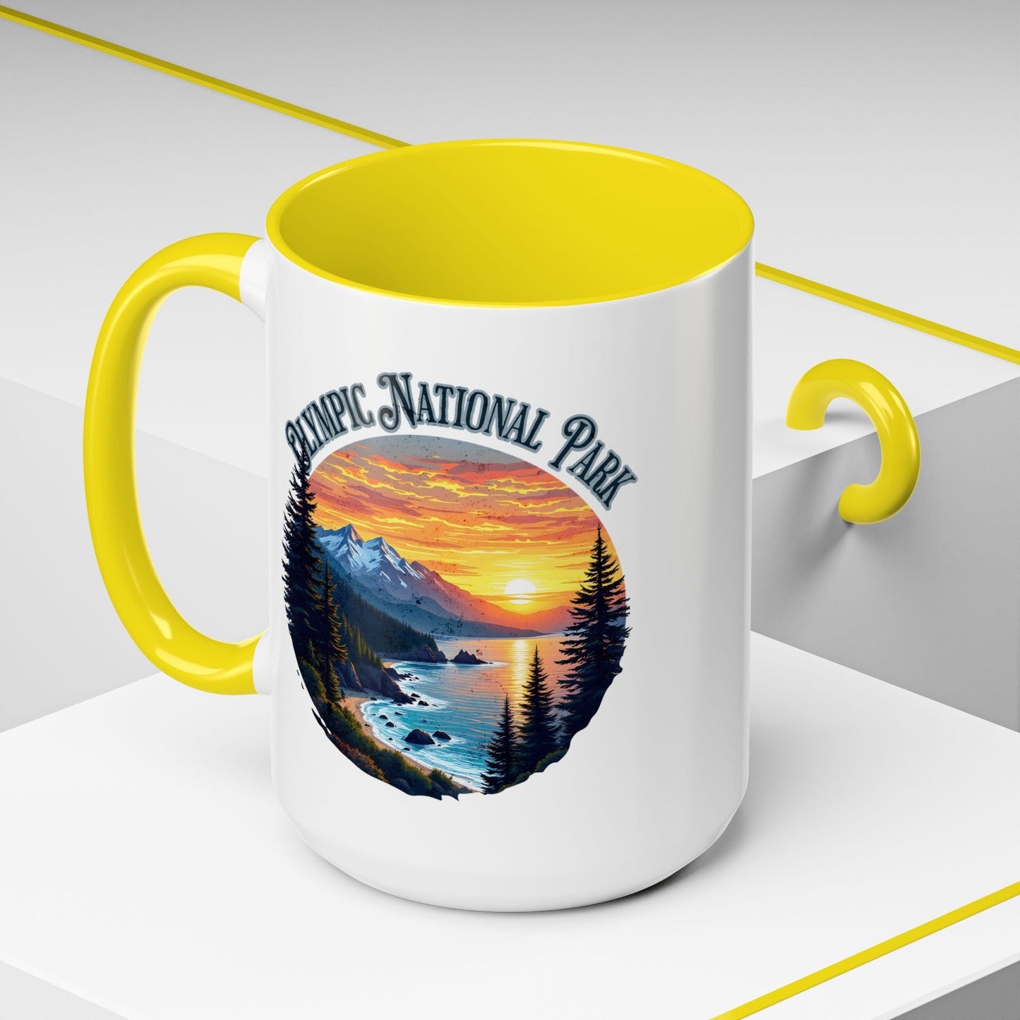 Olympic National Park, Washington 15oz Mug Yellow / 15oz
