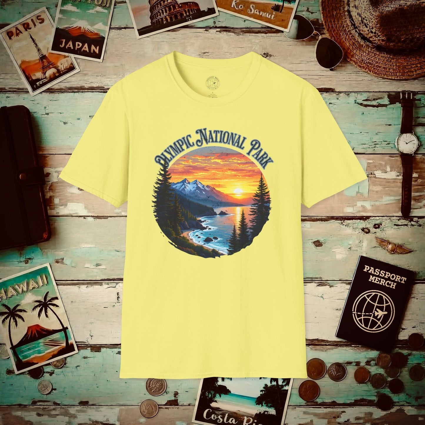 Olympic National Park, Washington T-Shirt Cornsilk / S