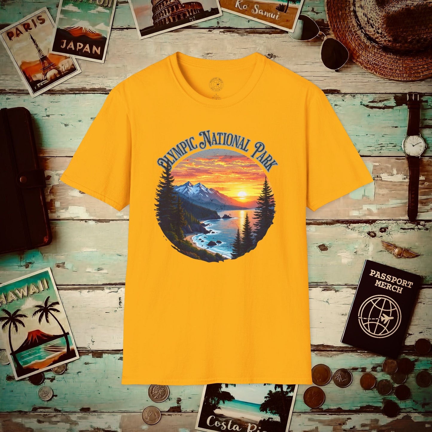 Olympic National Park, Washington T-Shirt Gold / S