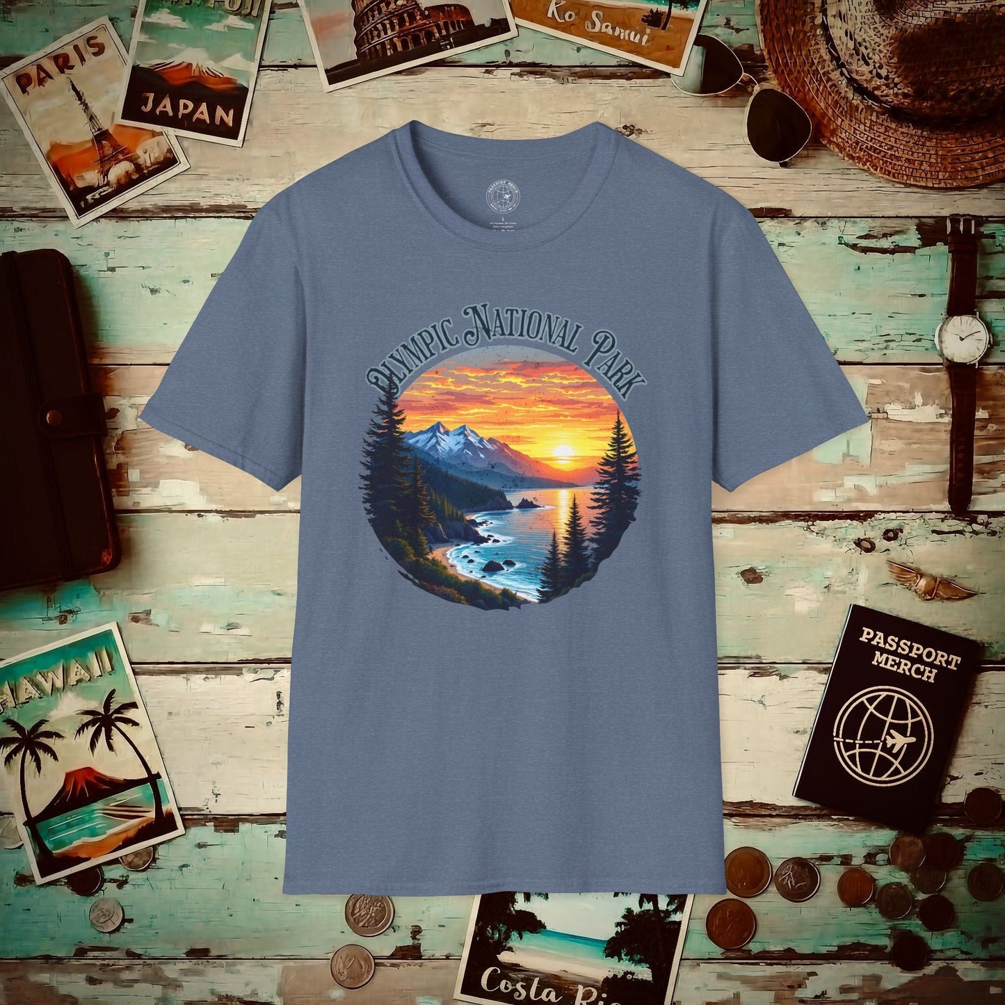 Olympic National Park, Washington T-Shirt Heather Indigo / S