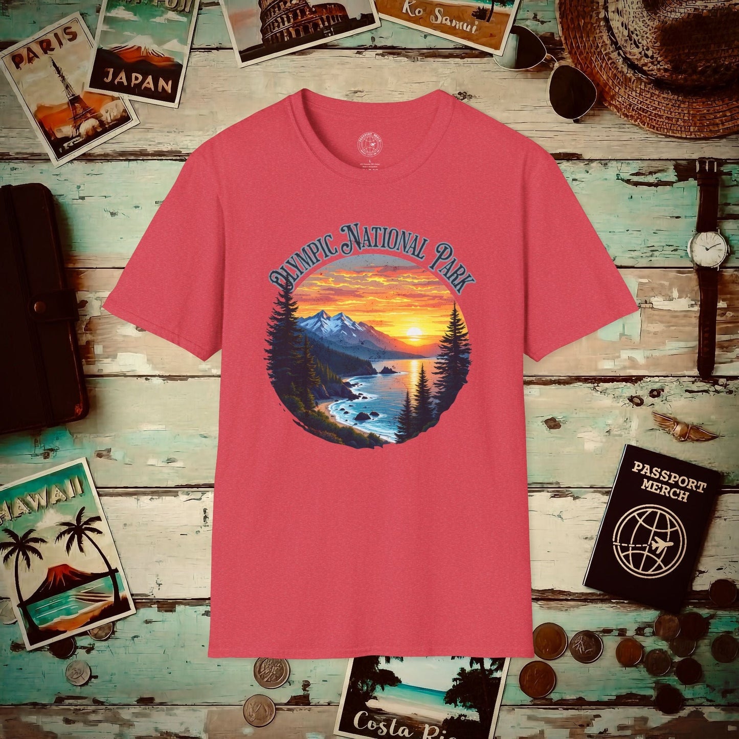 Olympic National Park, Washington T-Shirt Heather Red / S