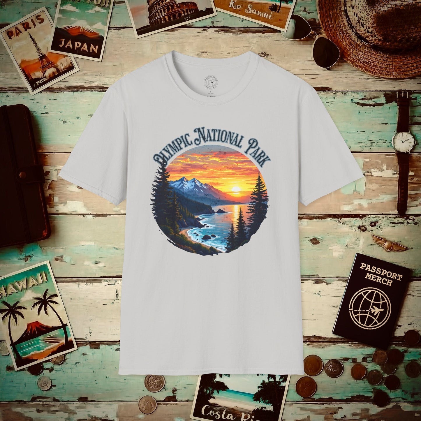 Olympic National Park, Washington T-Shirt Ice Grey / S