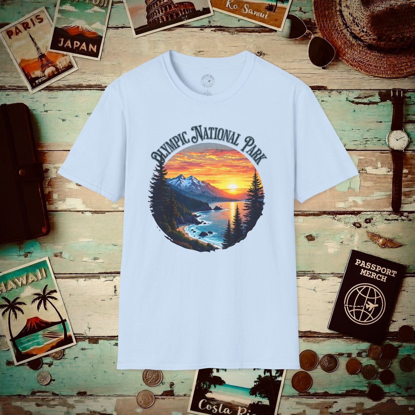 Olympic National Park, Washington T-Shirt Light Blue / S
