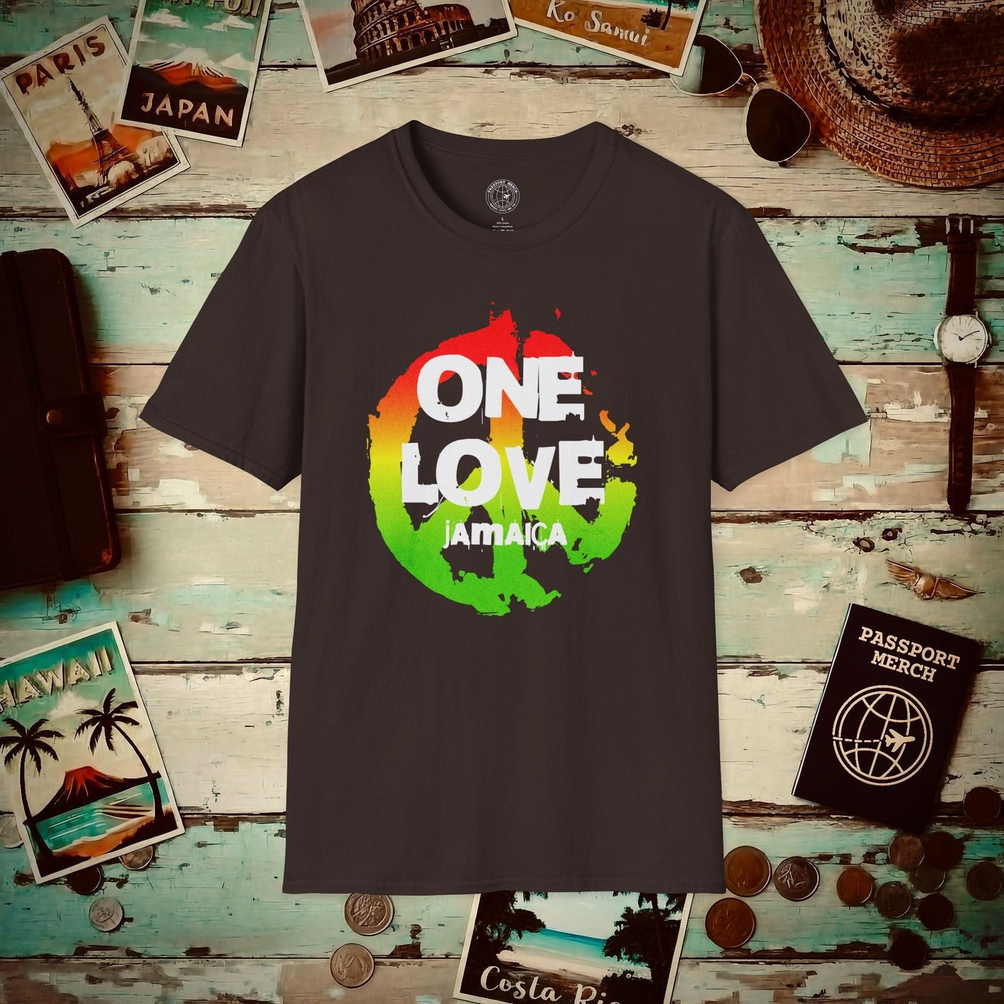 One Love, Jamaica T-Shirt Dark Chocolate / S