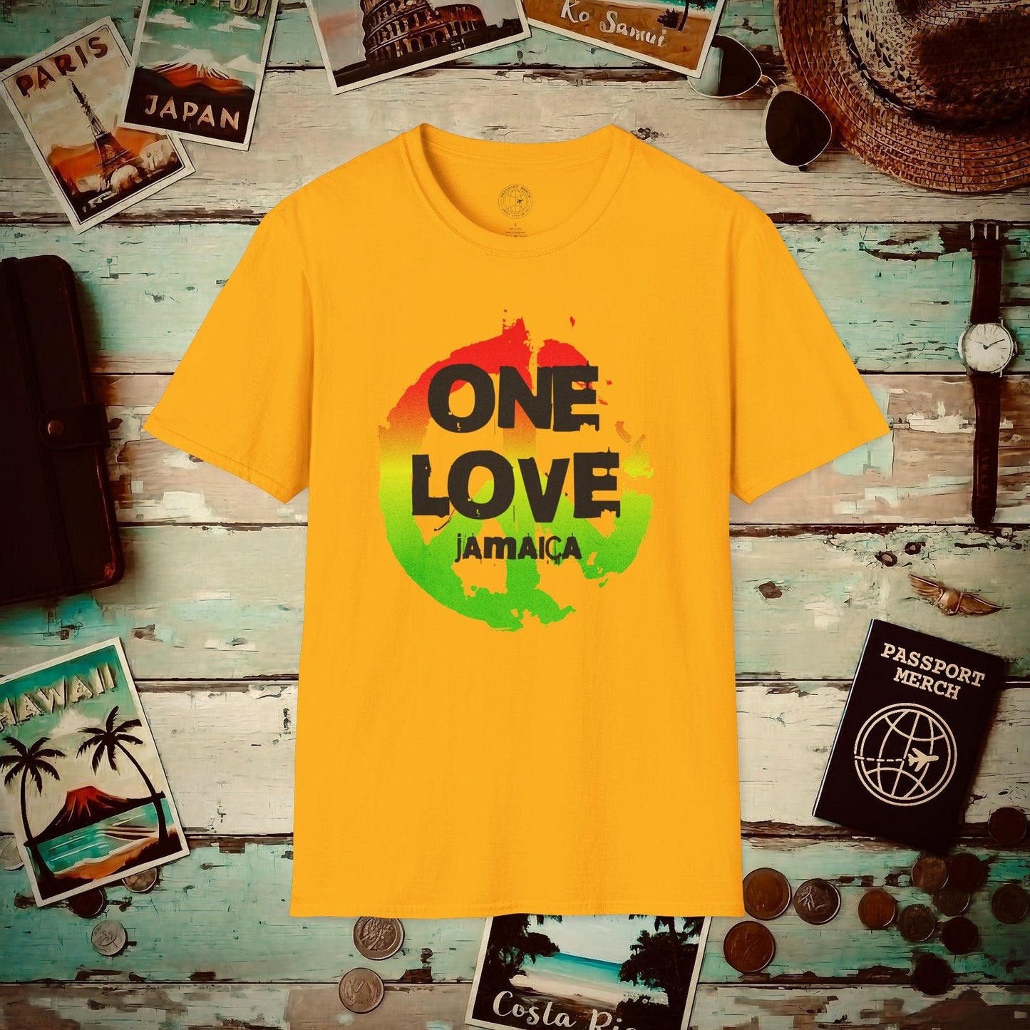 One Love, Jamaica T-Shirt Gold / S