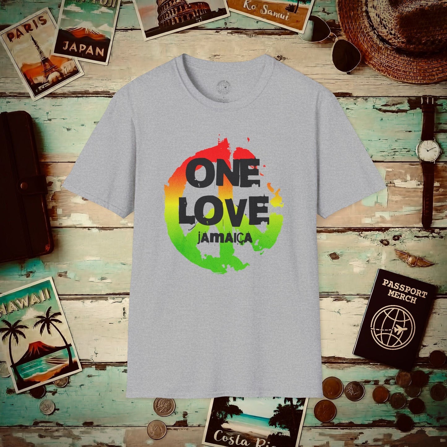 One Love, Jamaica T-Shirt Sport Grey / S