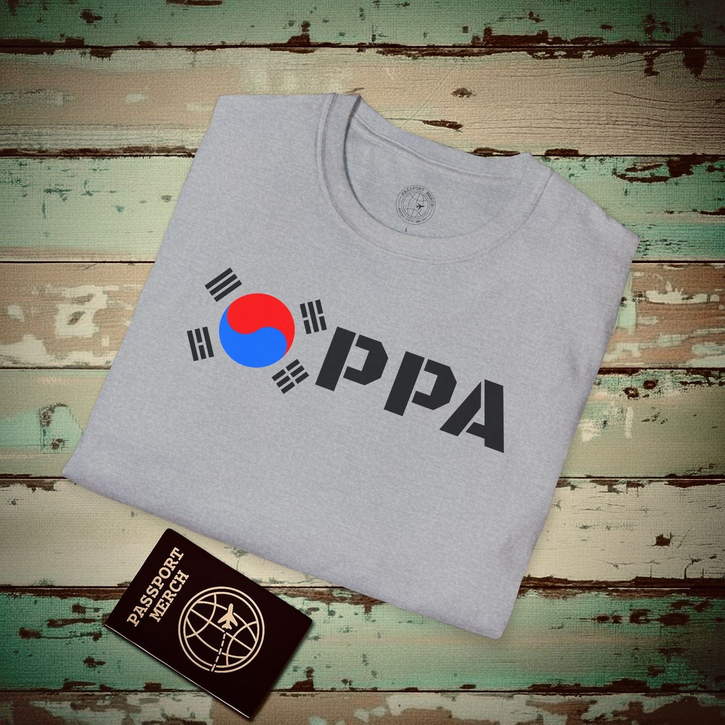Oppa Flag, Korea T-Shirt Sport Grey / S