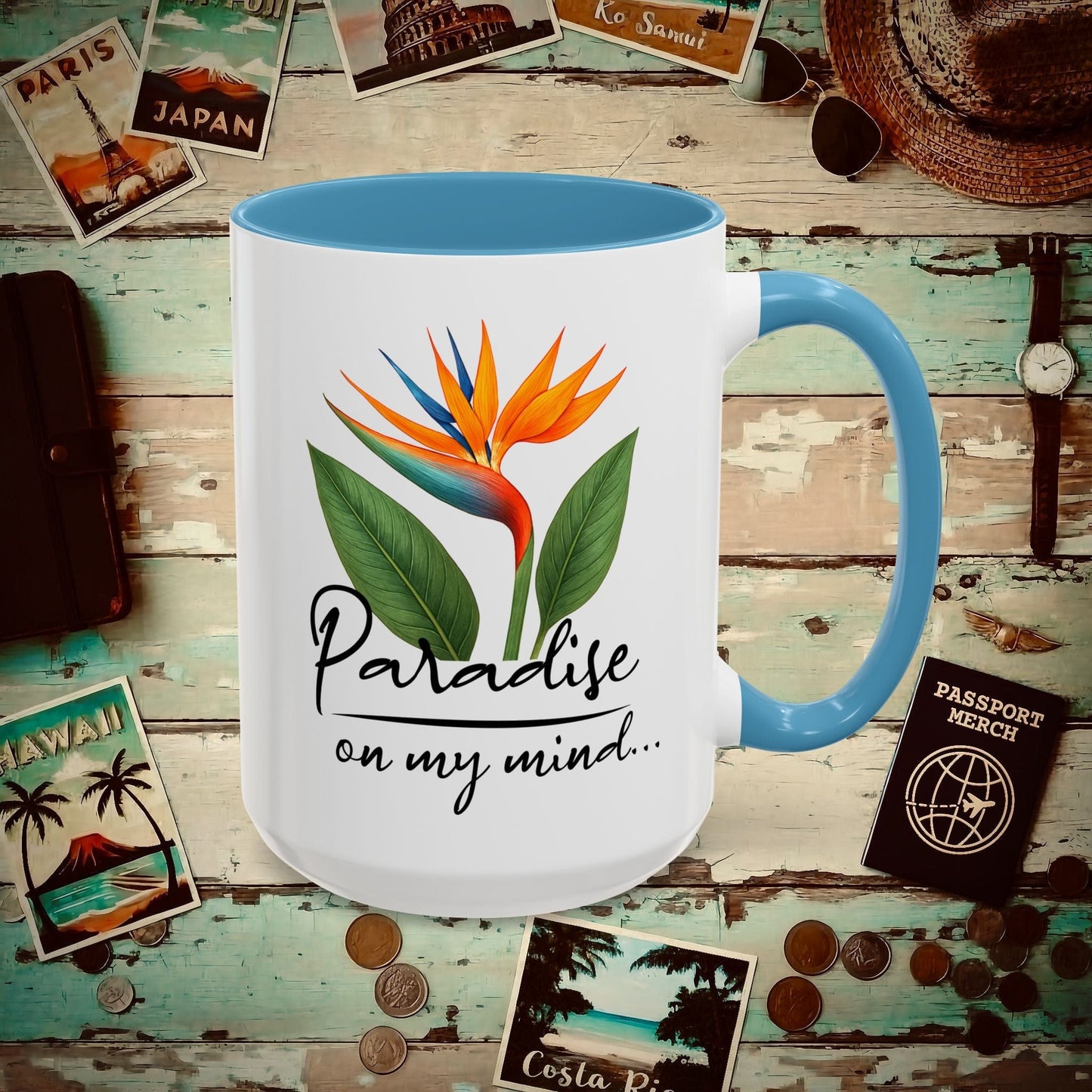 Paradise on My Mind, Hawaii 15oz Mug Light Blue / 15oz