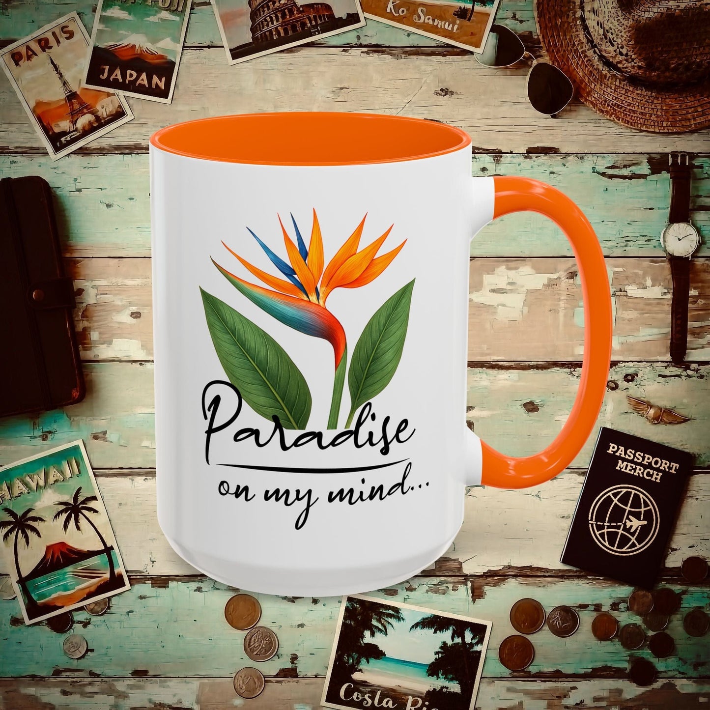 Paradise on My Mind, Hawaii 15oz Mug Orange / 15oz