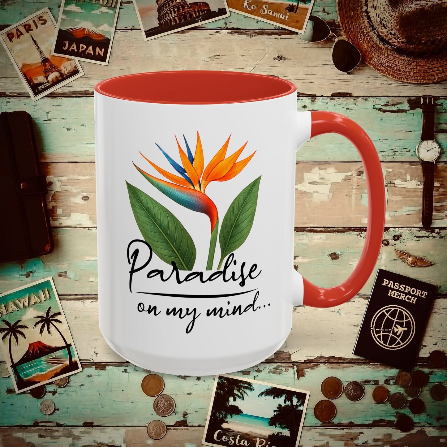 Paradise on My Mind, Hawaii 15oz Mug Red / 15oz