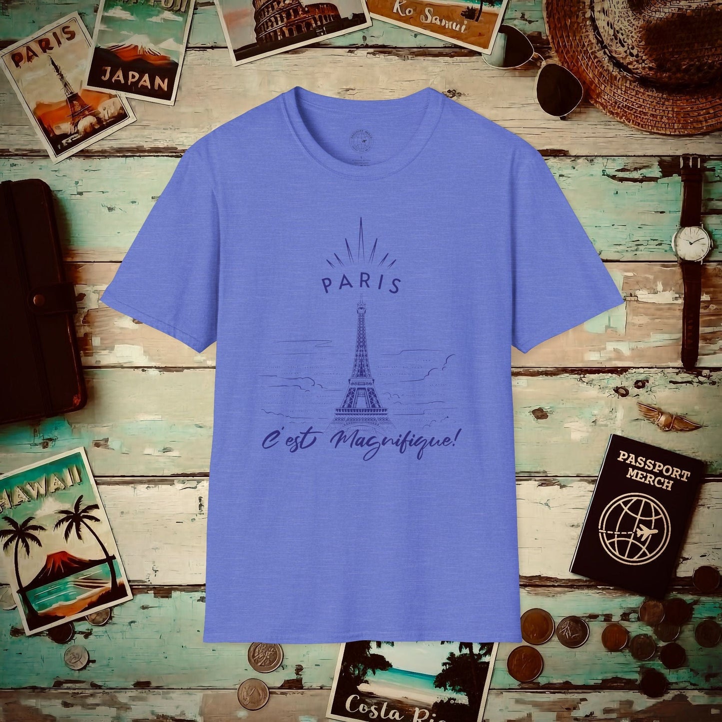 Paris C'est Magnifique France T-Shirt Heather Royal / S