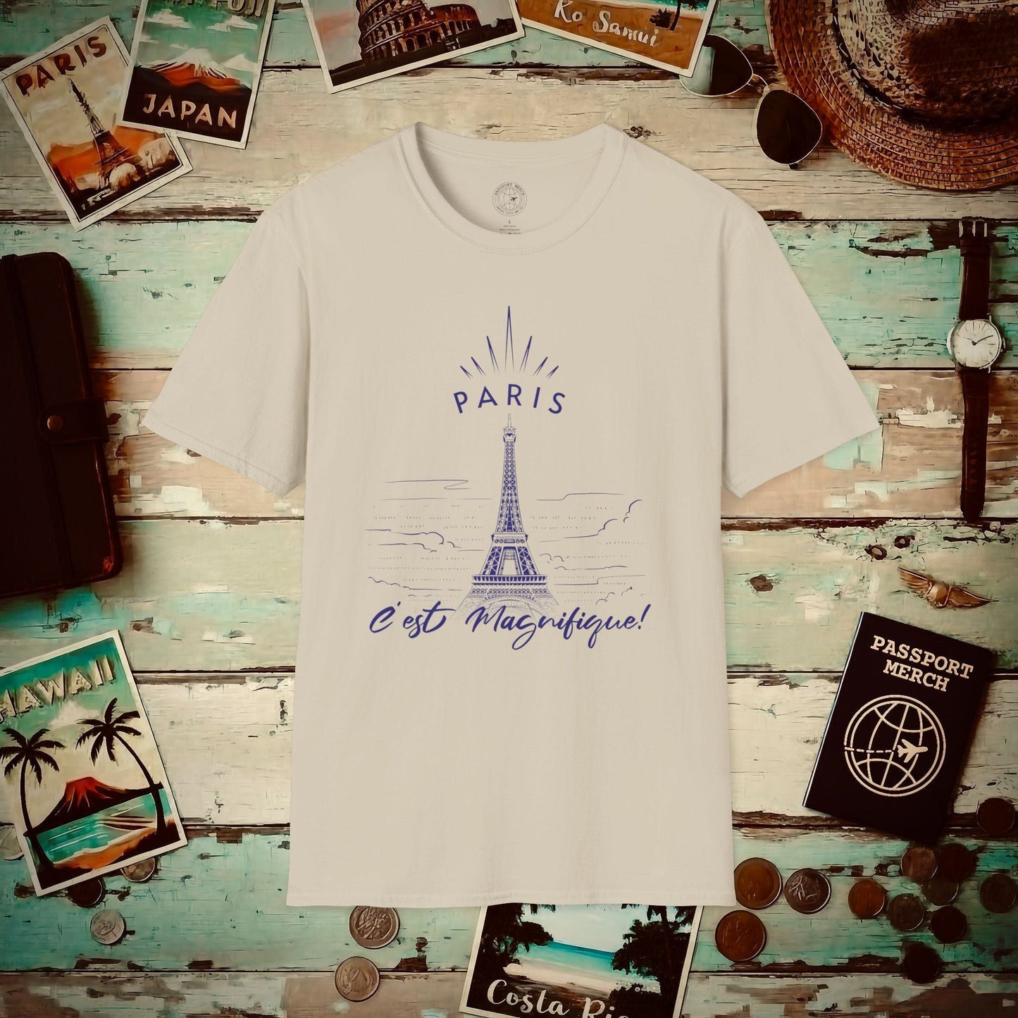 Paris C'est Magnifique France T-Shirt Sand / S