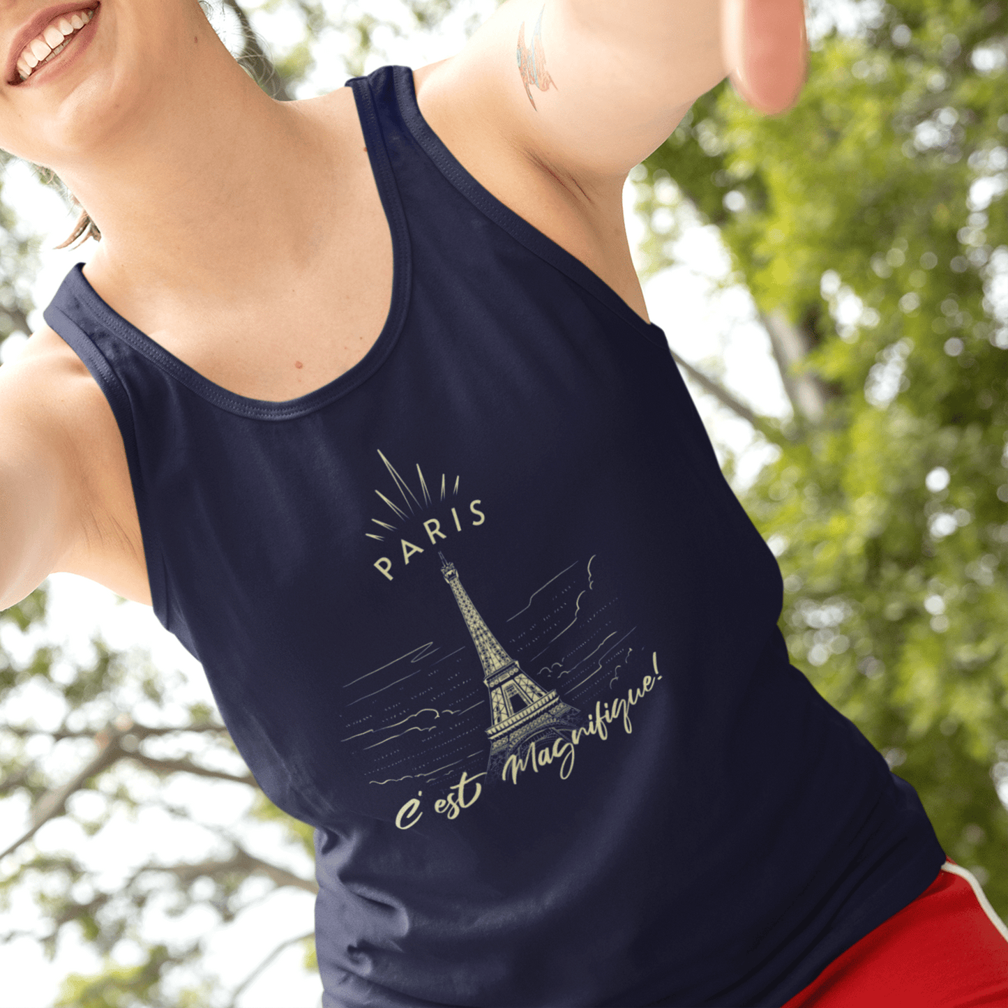 Paris C'est Magnifique France Tank Top Navy / XS