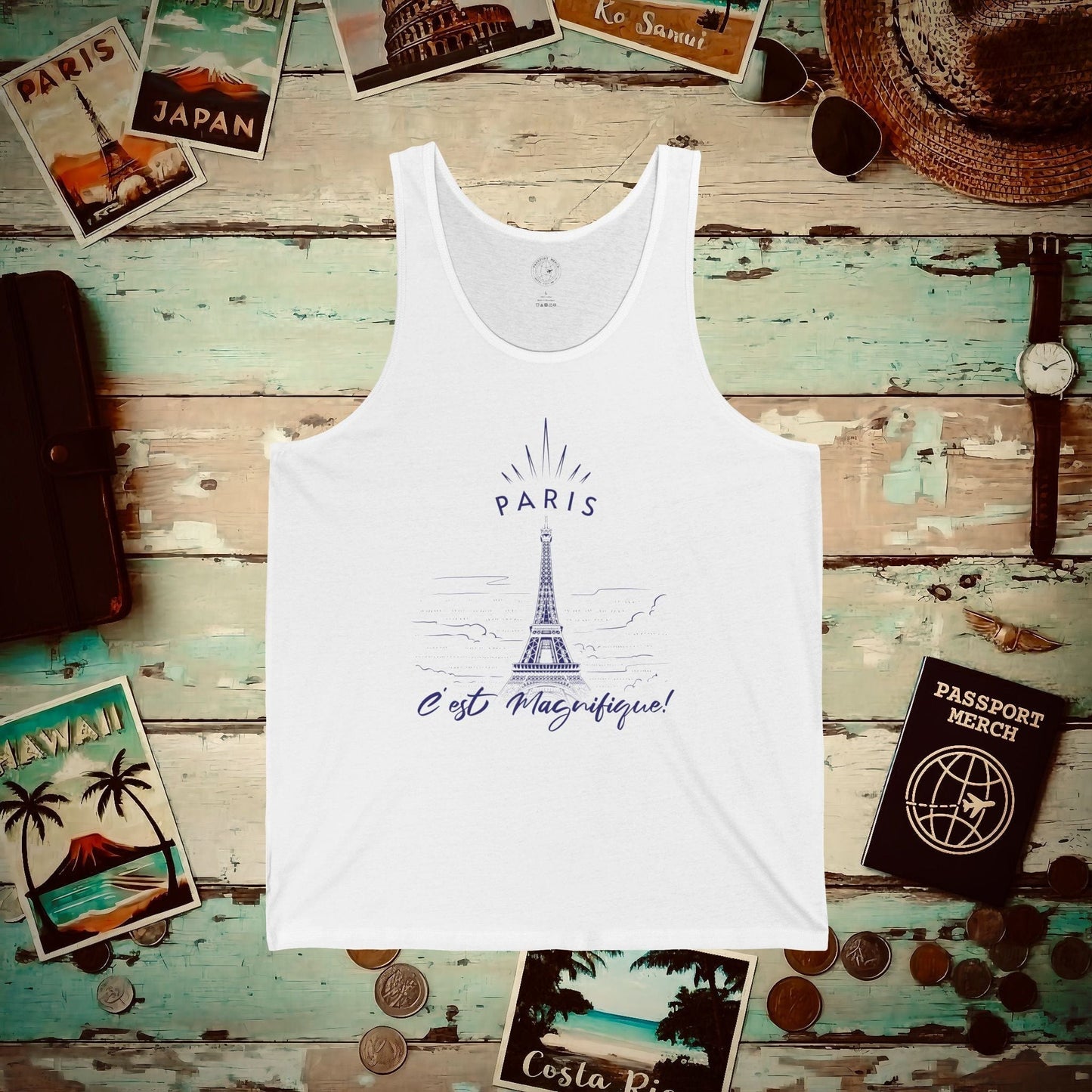 Paris C'est Magnifique France Tank Top White / XS