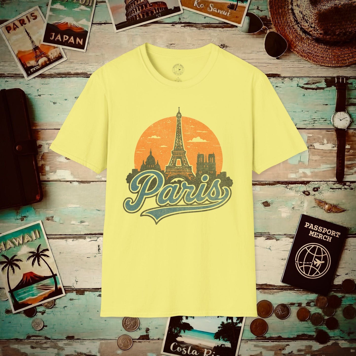 Paris, France - 80's Vintage T-Shirt Cornsilk / S