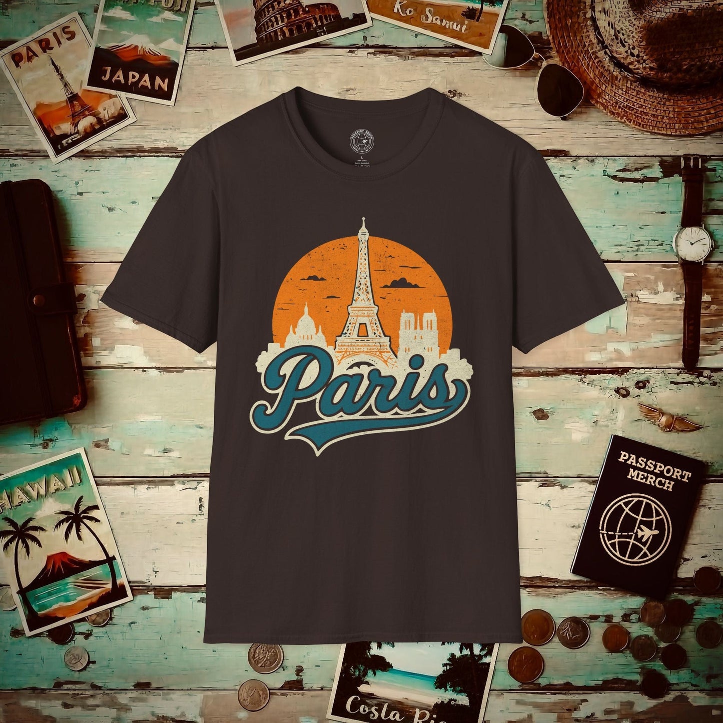 Paris, France - 80's Vintage T-Shirt Dark Chocolate / S
