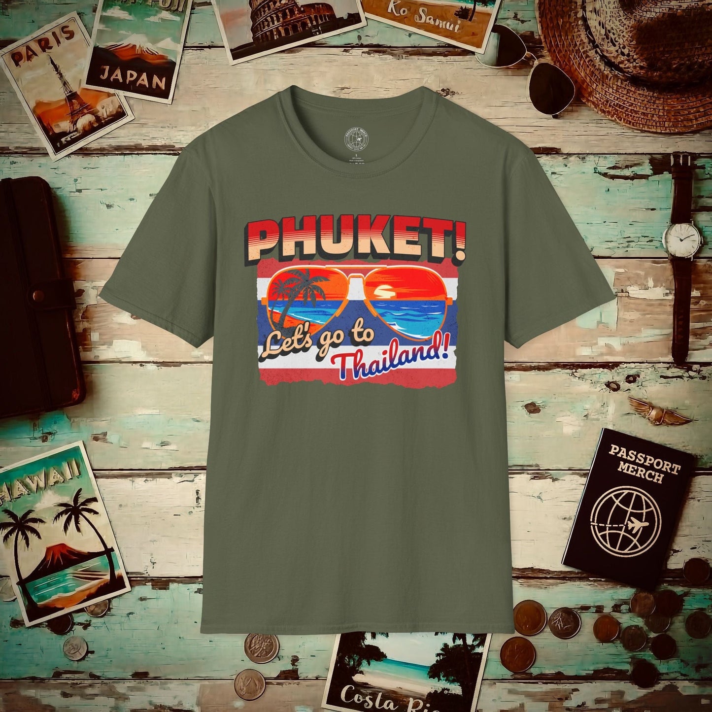 Phuket! Let's go to Thailand! T-Shirt Military Green / S