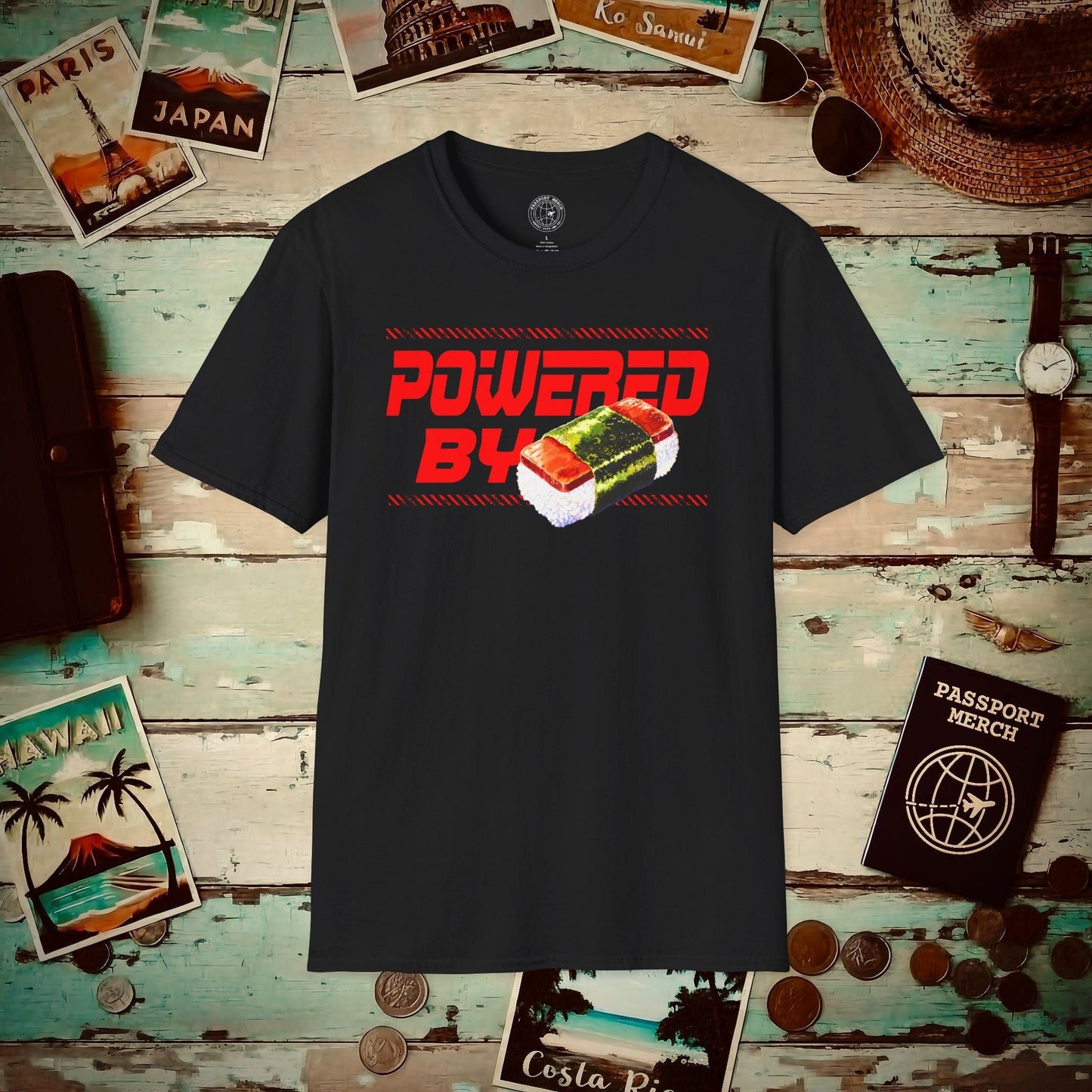 Powered By Musubi, Hawaii T-Shirt Black / S