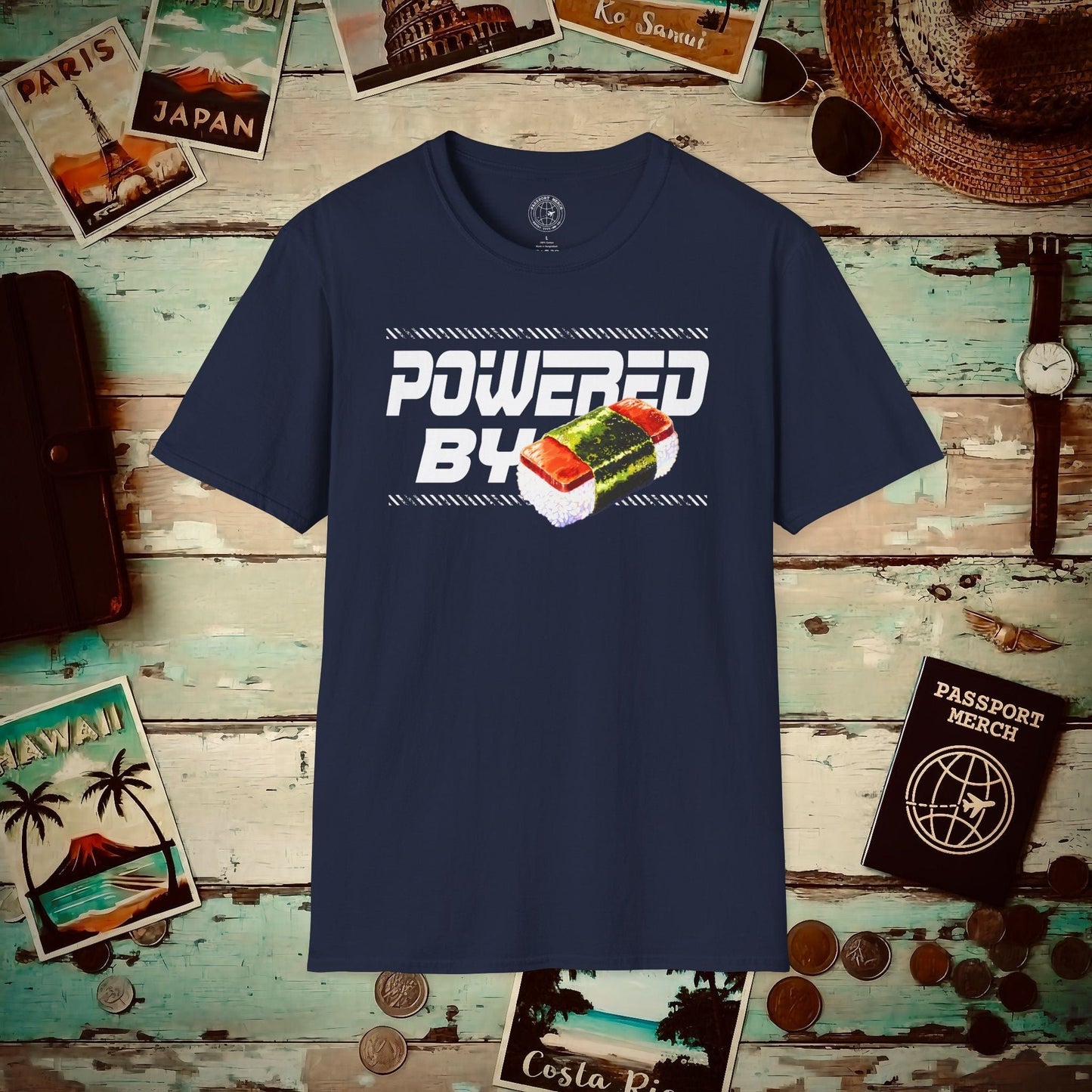 Powered By Musubi, Hawaii T-Shirt Navy / S
