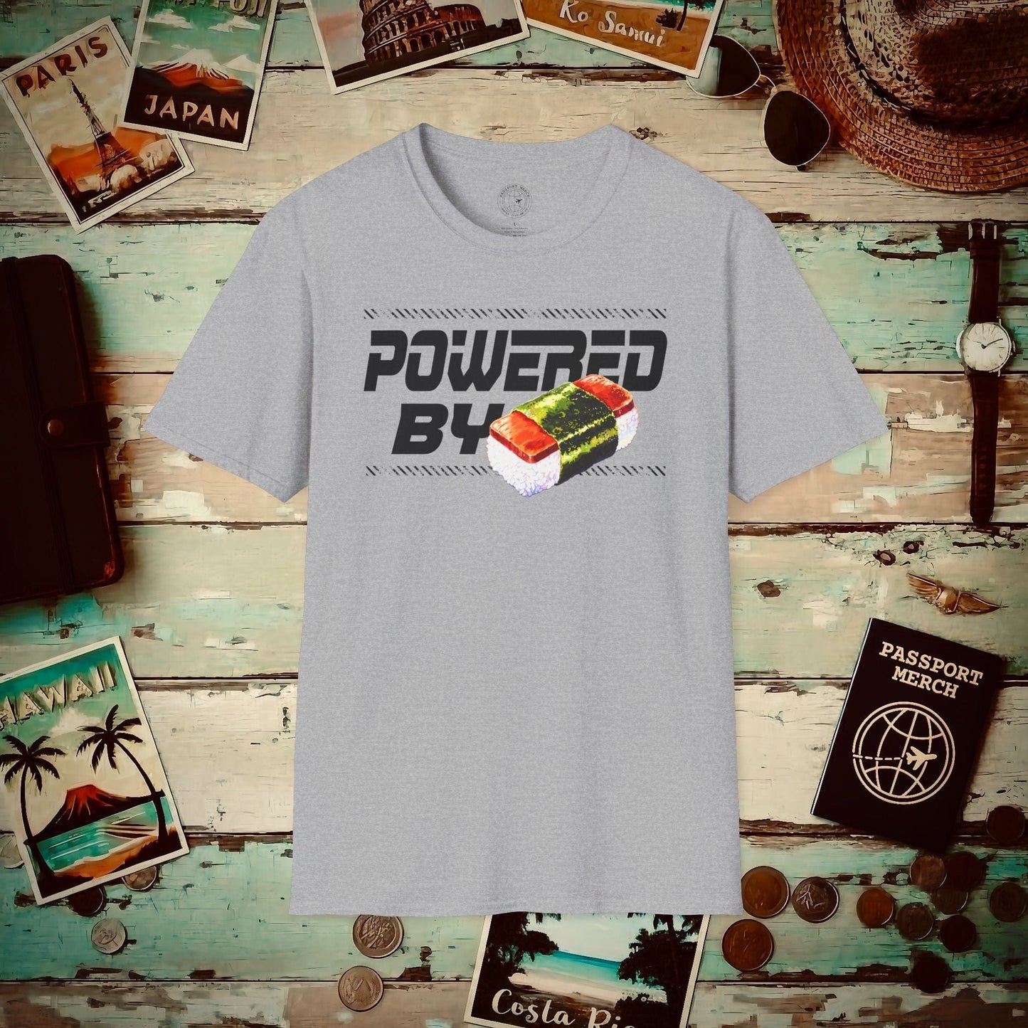 Powered By Musubi, Hawaii T-Shirt Sport Grey / S