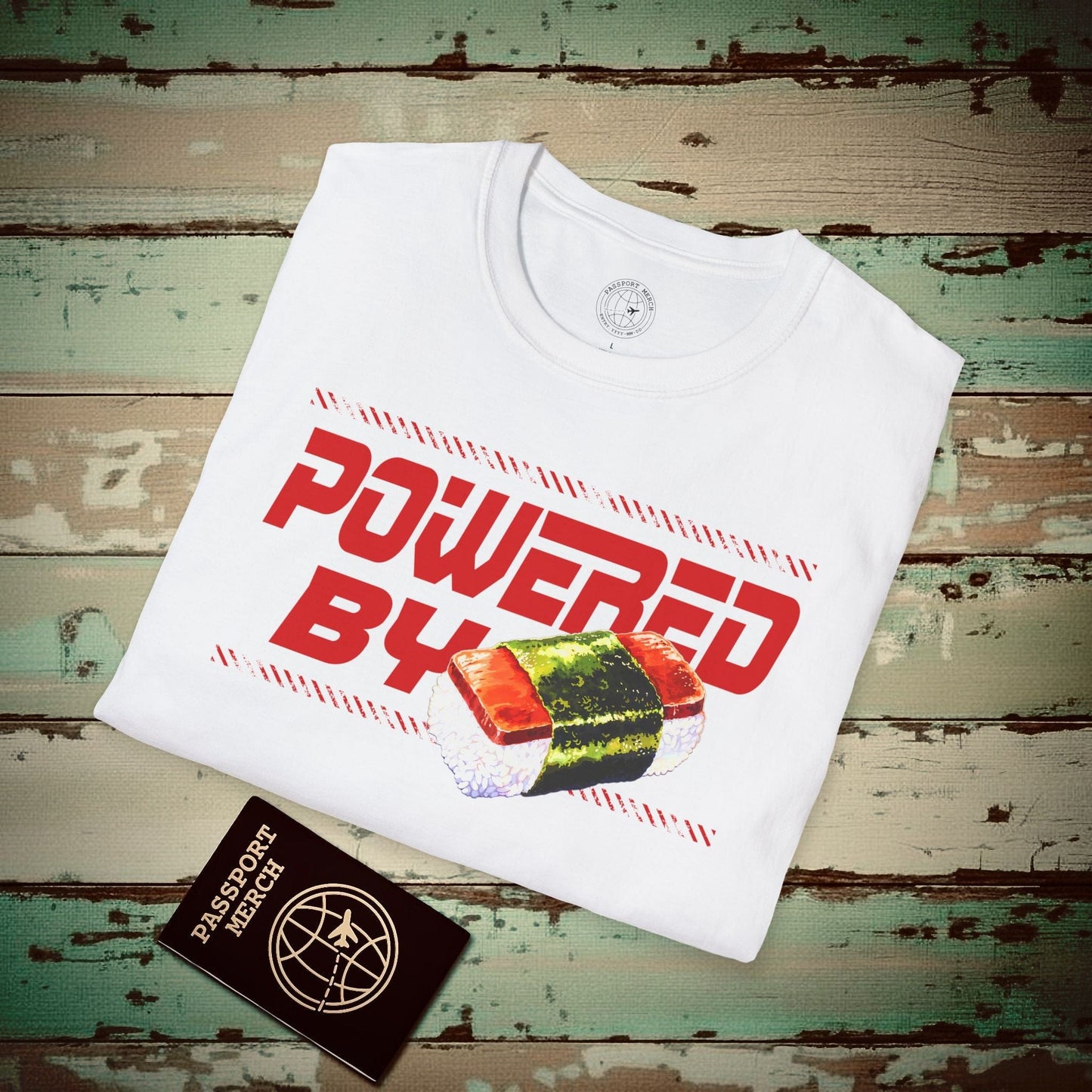 Powered By Musubi, Hawaii T-Shirt White / S