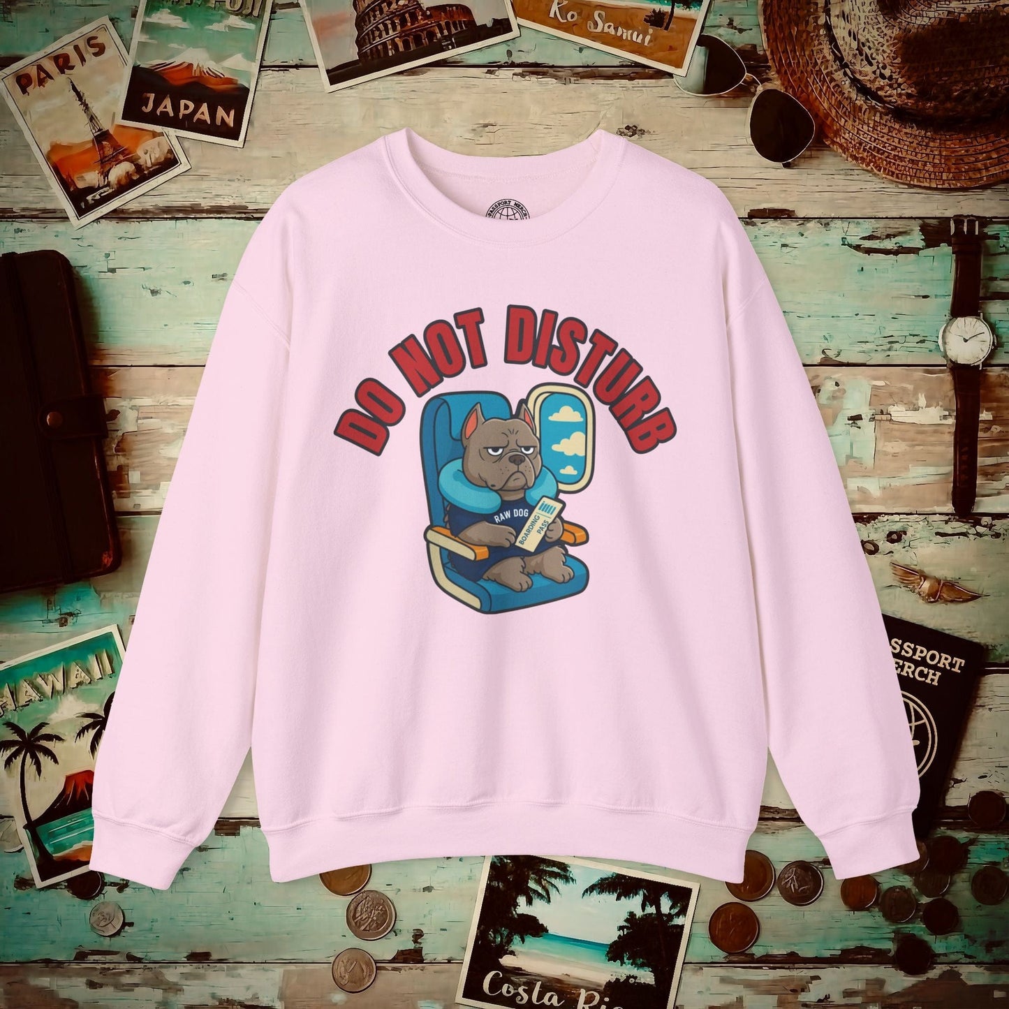 Raw Dogging - Do Not Disturb Crewneck Light Pink / S