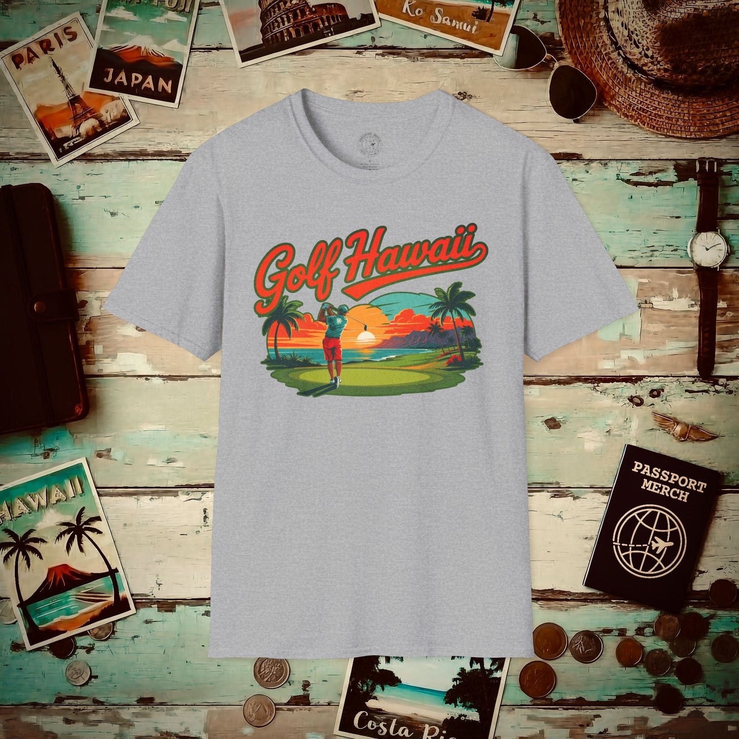 Retro Golf Hawaii T-Shirt Sport Grey / S
