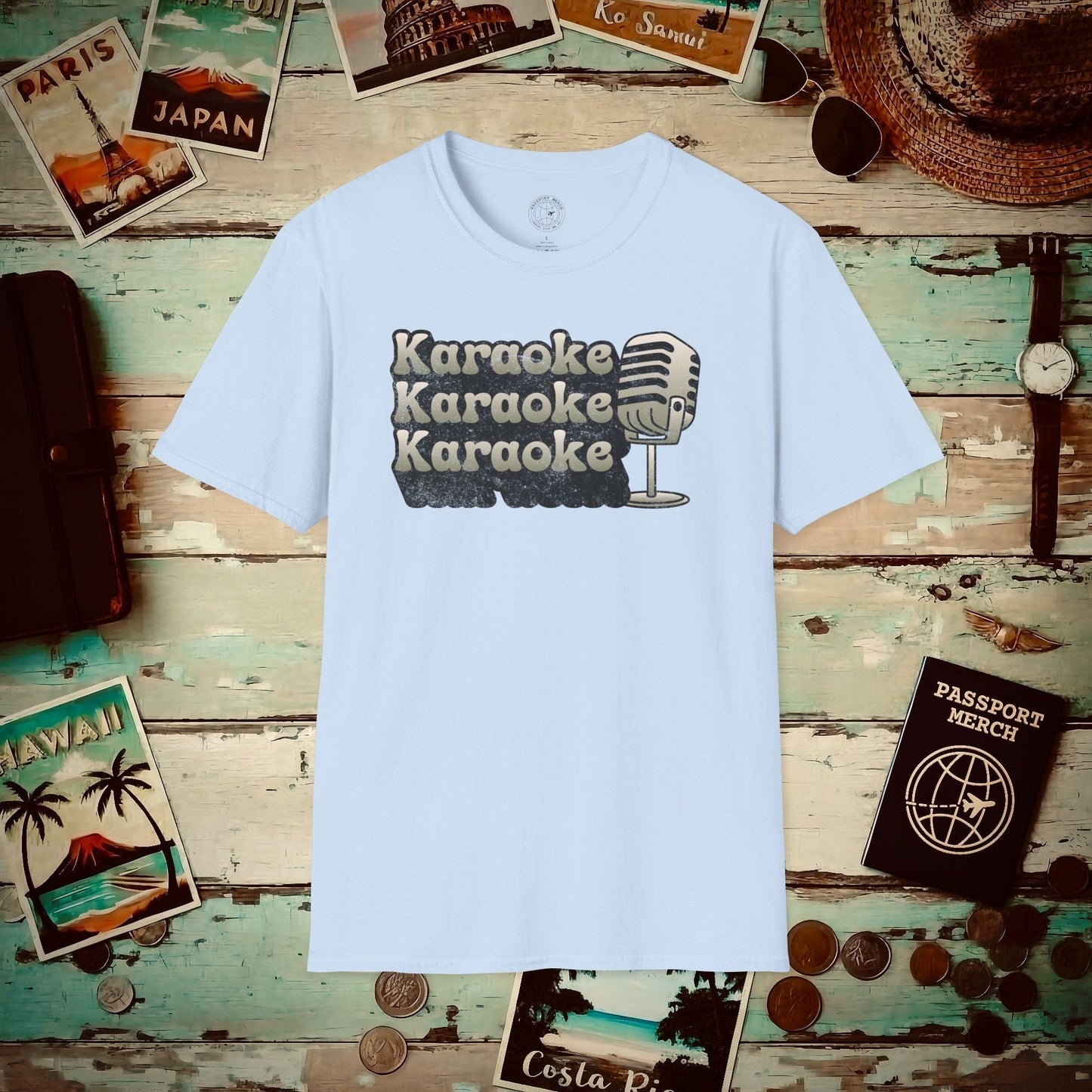 Retro Karaoke Karaoke Karaoke, Japan T-Shirt Light Blue / S