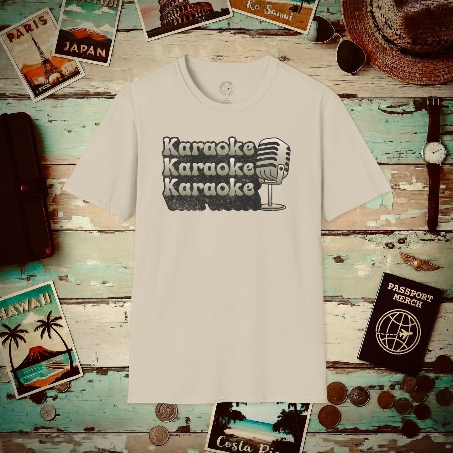 Retro Karaoke Karaoke Karaoke, Japan T-Shirt Sand / S