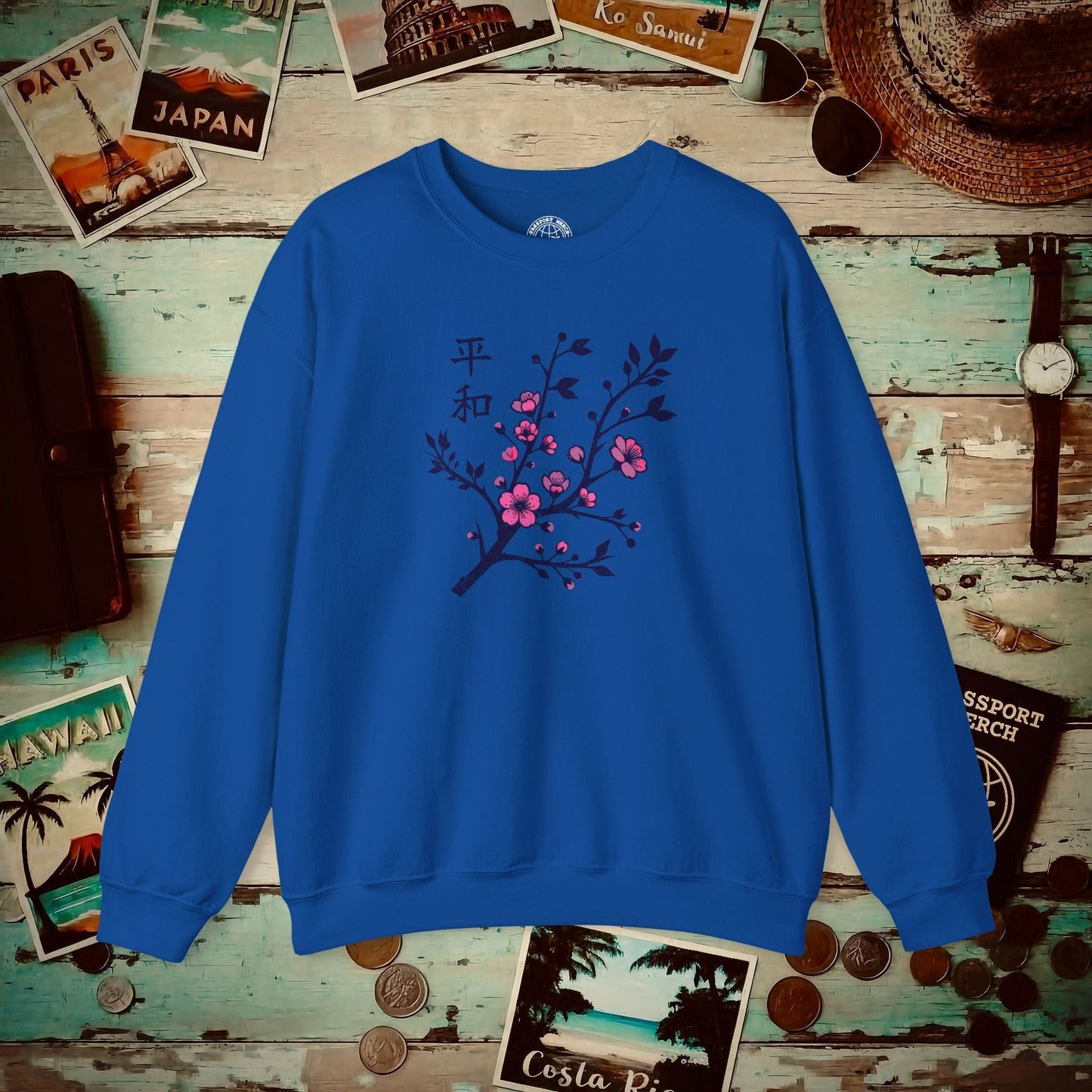 Sakura Serenity, Japan Crewneck Royal / S