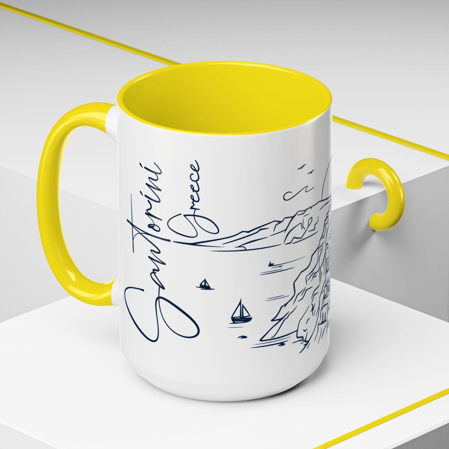Santorini Dreaming Greece 15oz Mug Yellow / 15oz