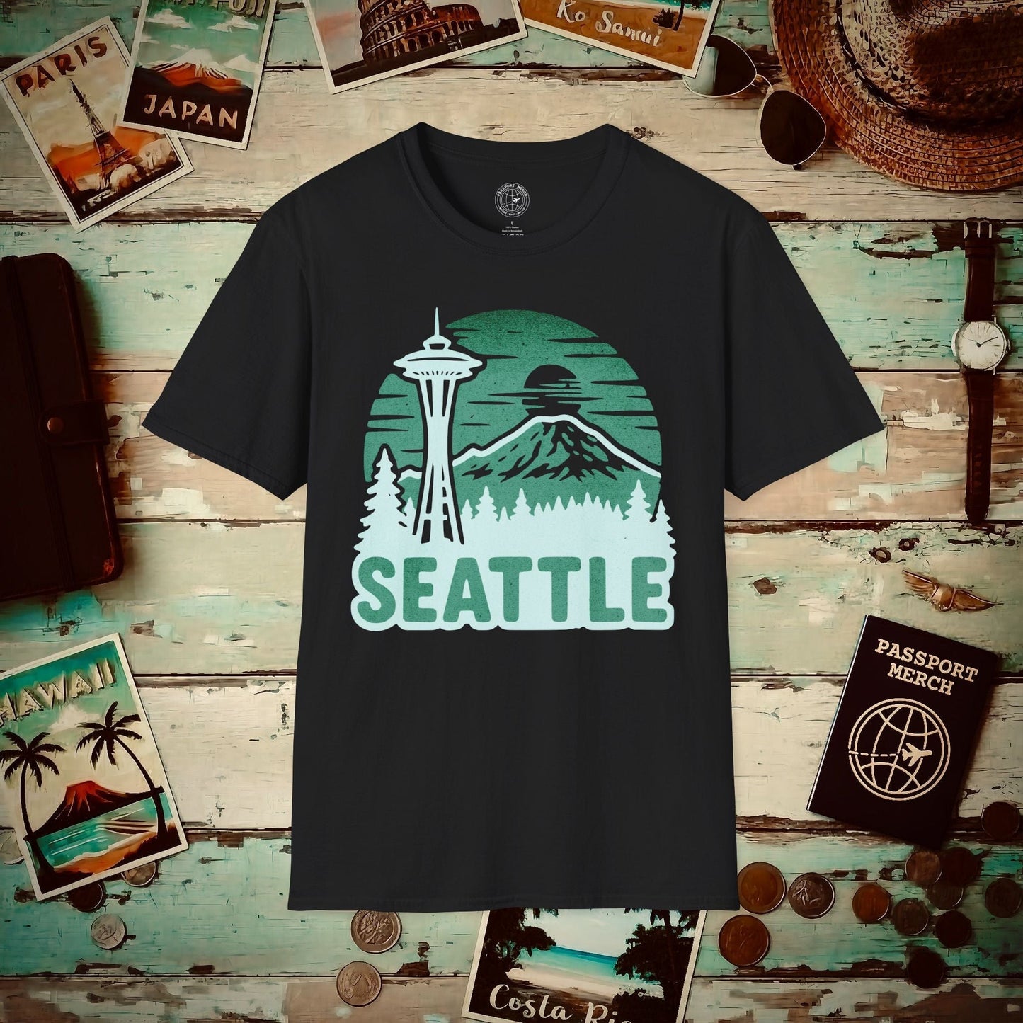 Seattle, Washington - 80's Vintage T-Shirt Black / S
