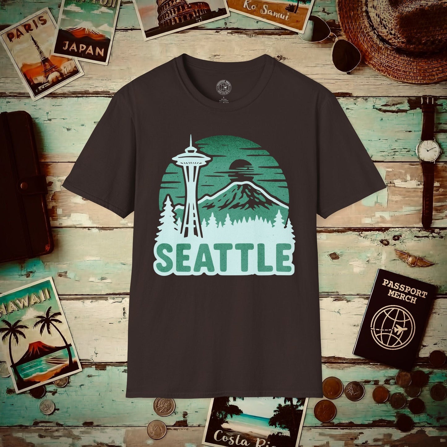 Seattle, Washington - 80's Vintage T-Shirt Dark Chocolate / S