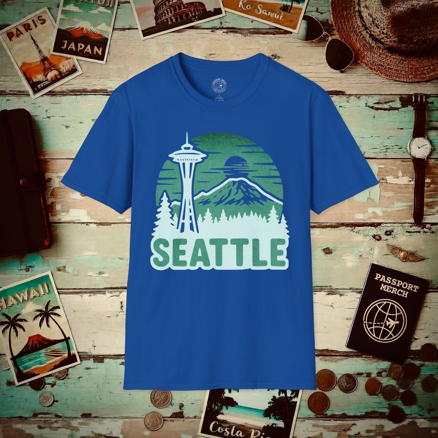Seattle, Washington - 80's Vintage T-Shirt Royal / S