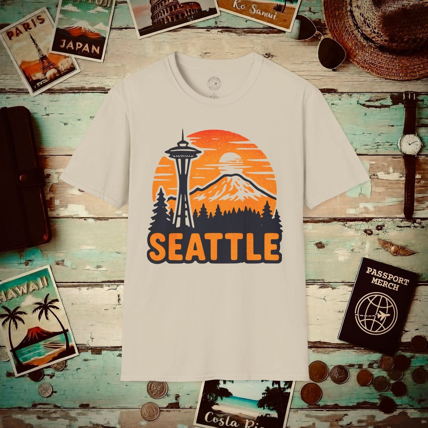 Seattle, Washington - 80's Vintage T-Shirt Sand / S