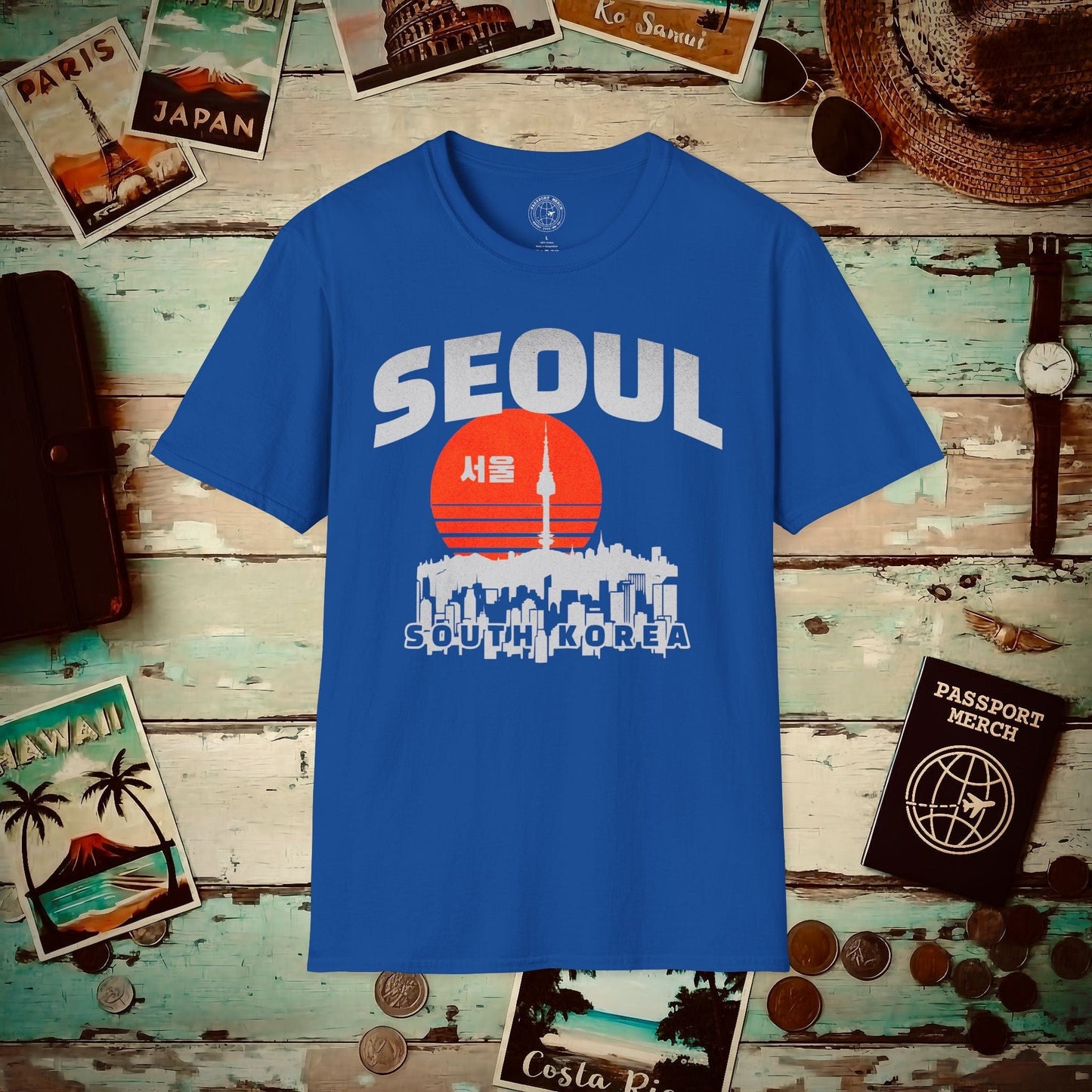 Seoul Retro Vintage Sunset, Korea T-Shirt Royal / S