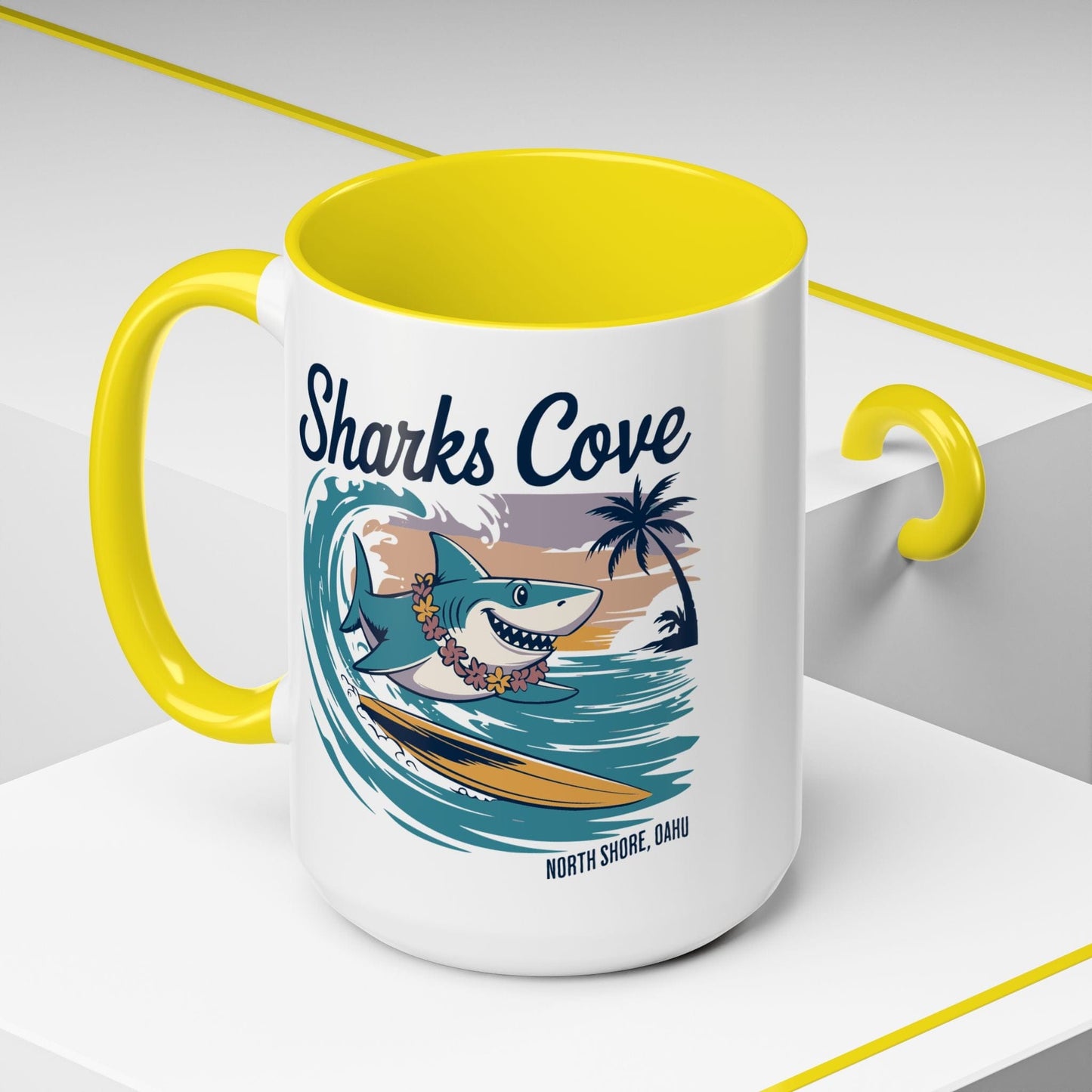 Sharks Cove Oahu, Hawaii 15oz Mug Yellow / 15oz