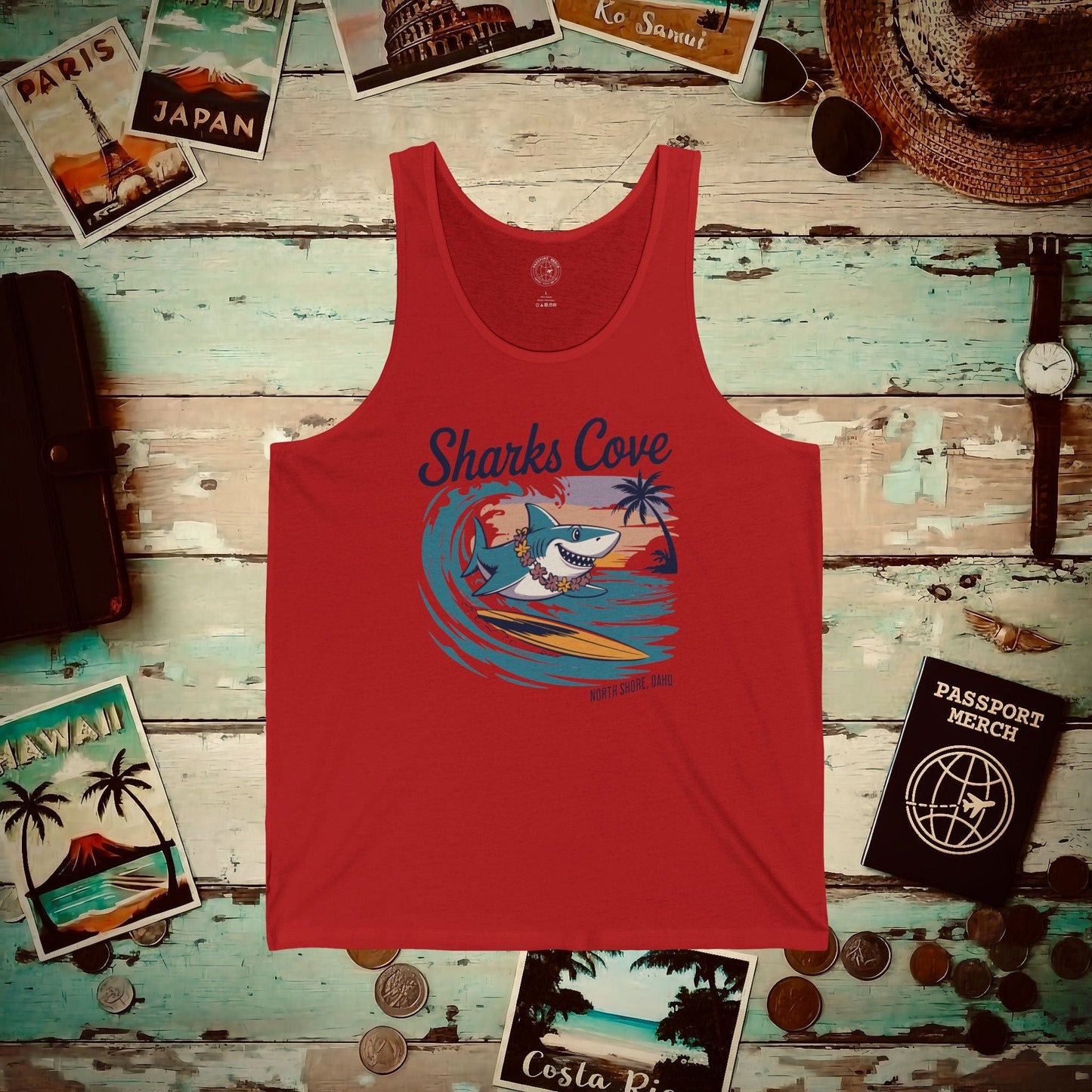 Sharks Cove Oahu, Hawaii Tank Top Red / XS