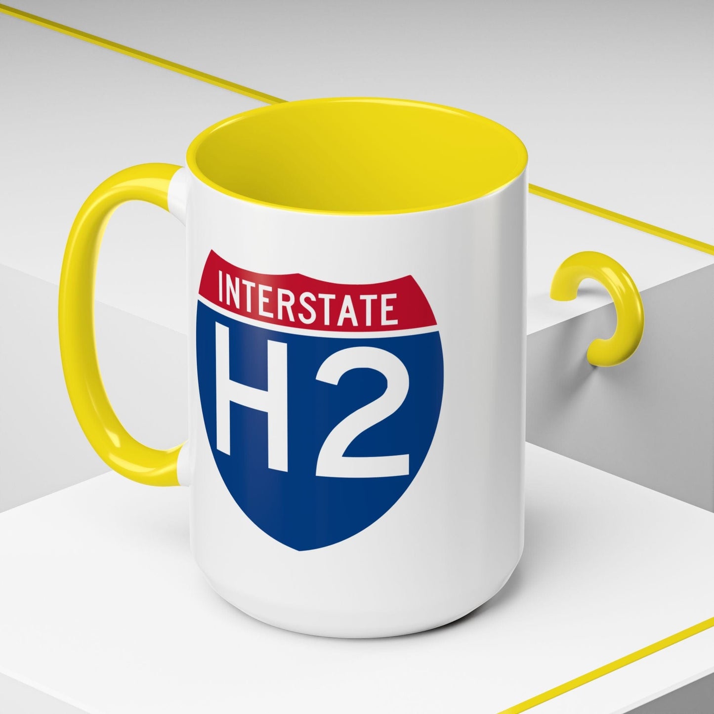 Signs of Wanderlust, Interstate H2, Hawaii 15oz Mug Yellow / 15oz