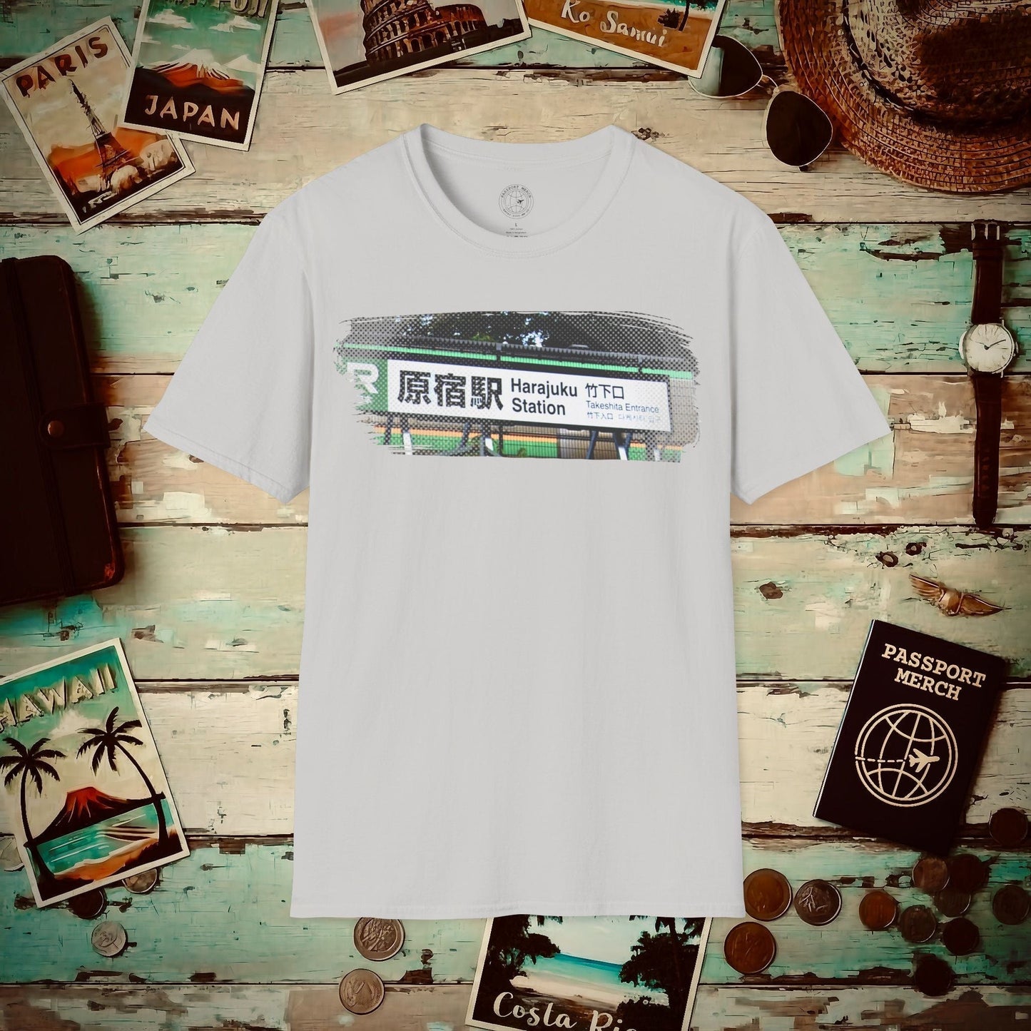 Signs of Wanderlust, Takeshita Street Harajuku Japan T-Shirt Ice Grey / S