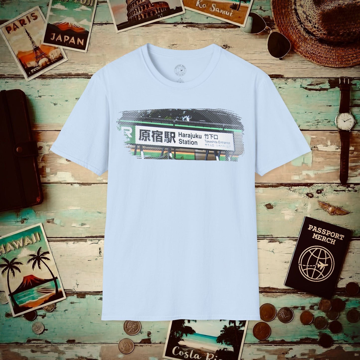 Signs of Wanderlust, Takeshita Street Harajuku Japan T-Shirt Light Blue / S