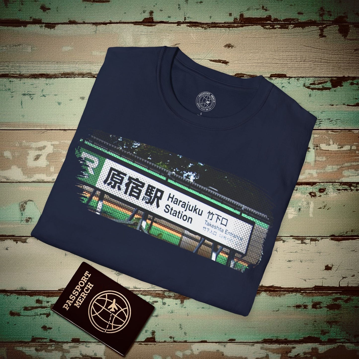 Signs of Wanderlust, Takeshita Street Harajuku Japan T-Shirt Navy / S